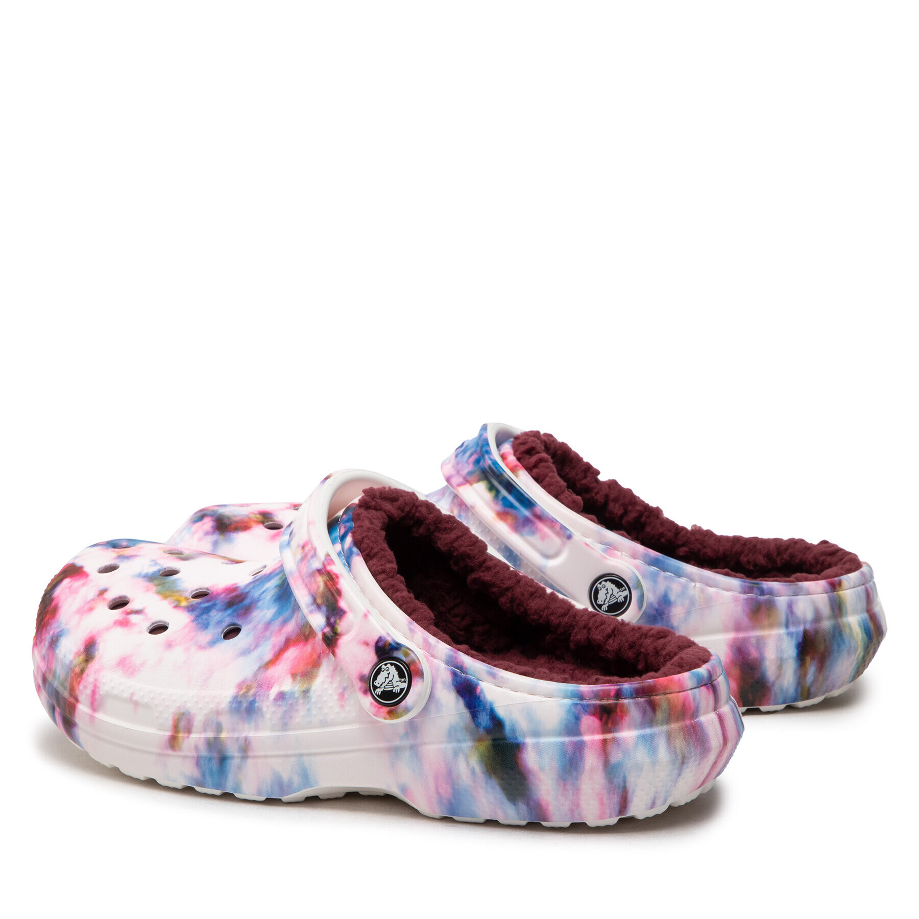 Crocs Natikači Classic Lined Tie Dye Clog 206341 Bela - Pepit.si