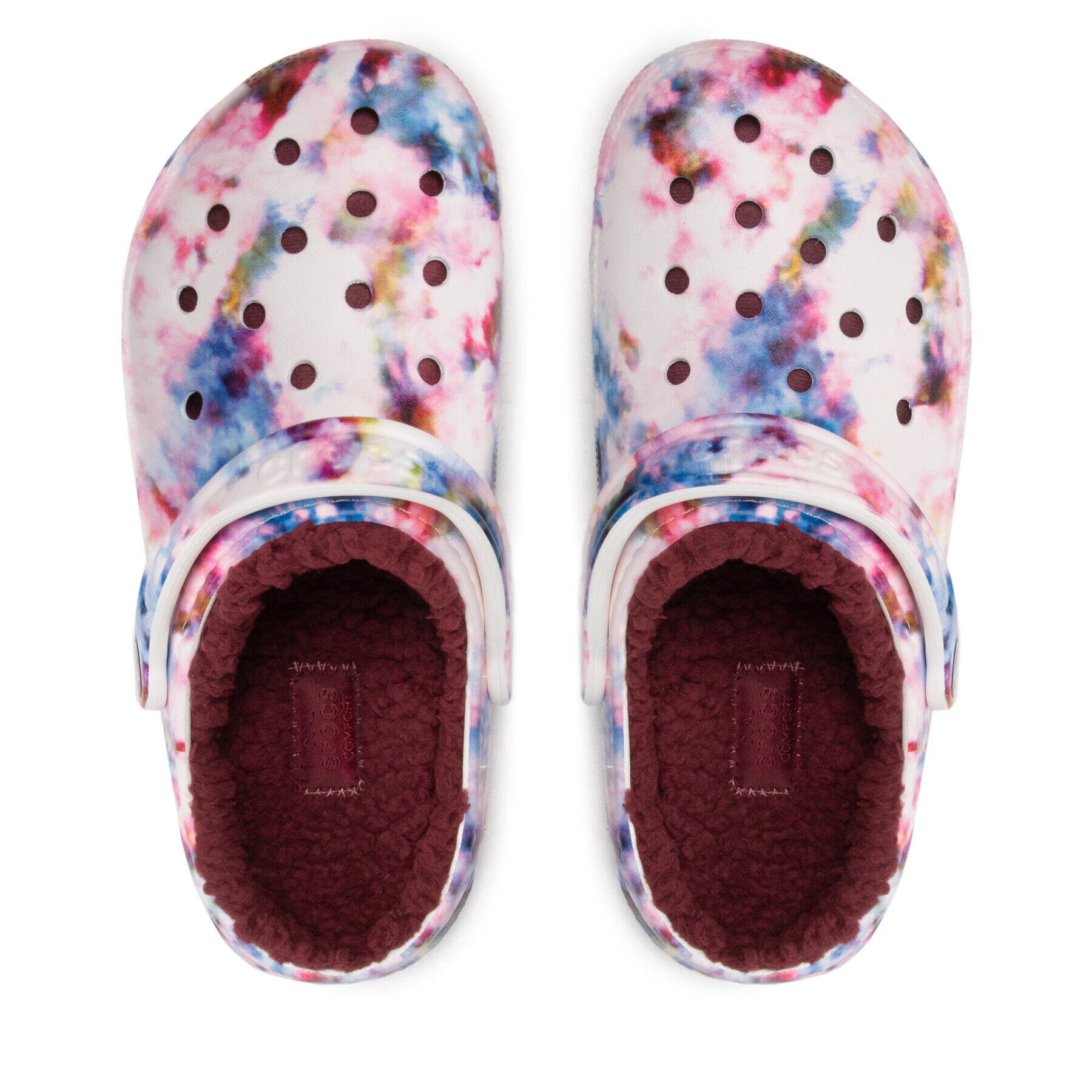 Crocs Natikači Classic Lined Tie Dye Clog 206341 Bela - Pepit.si