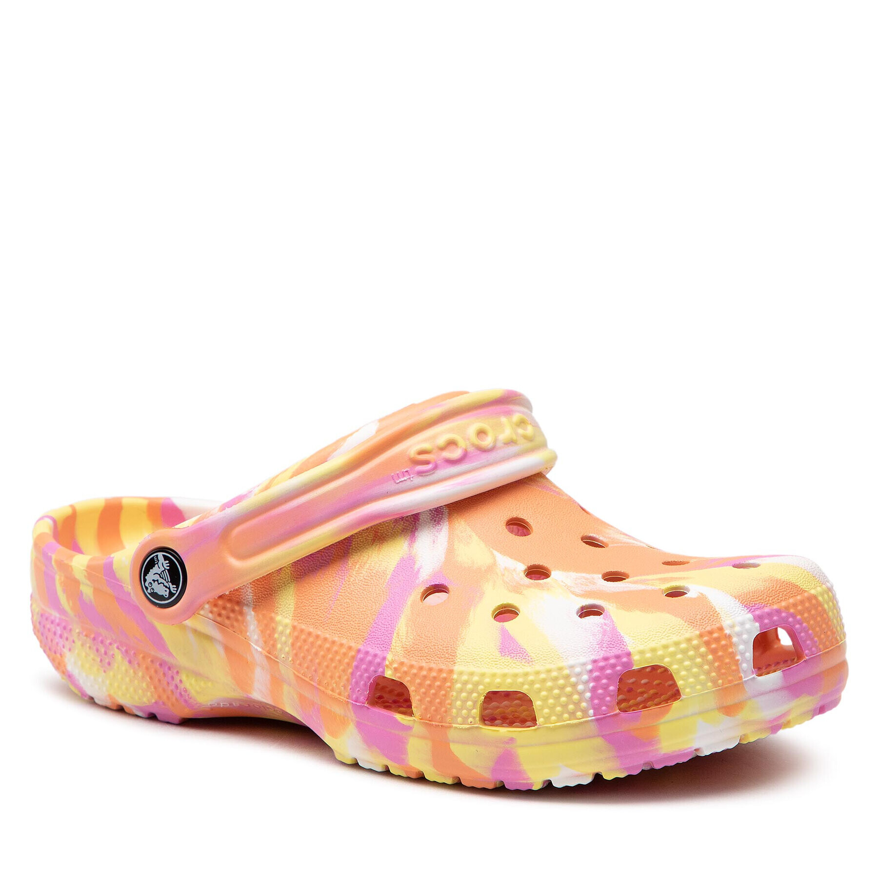 Crocs Natikači Classic Marbled Clog 206867 Oranžna - Pepit.si