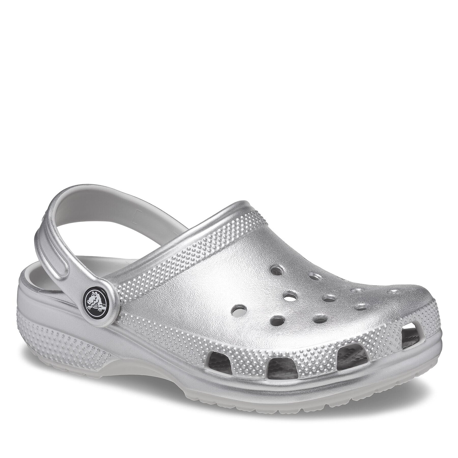 Crocs Natikači Classic Metallic Clog T 209198 Srebrna - Pepit.si