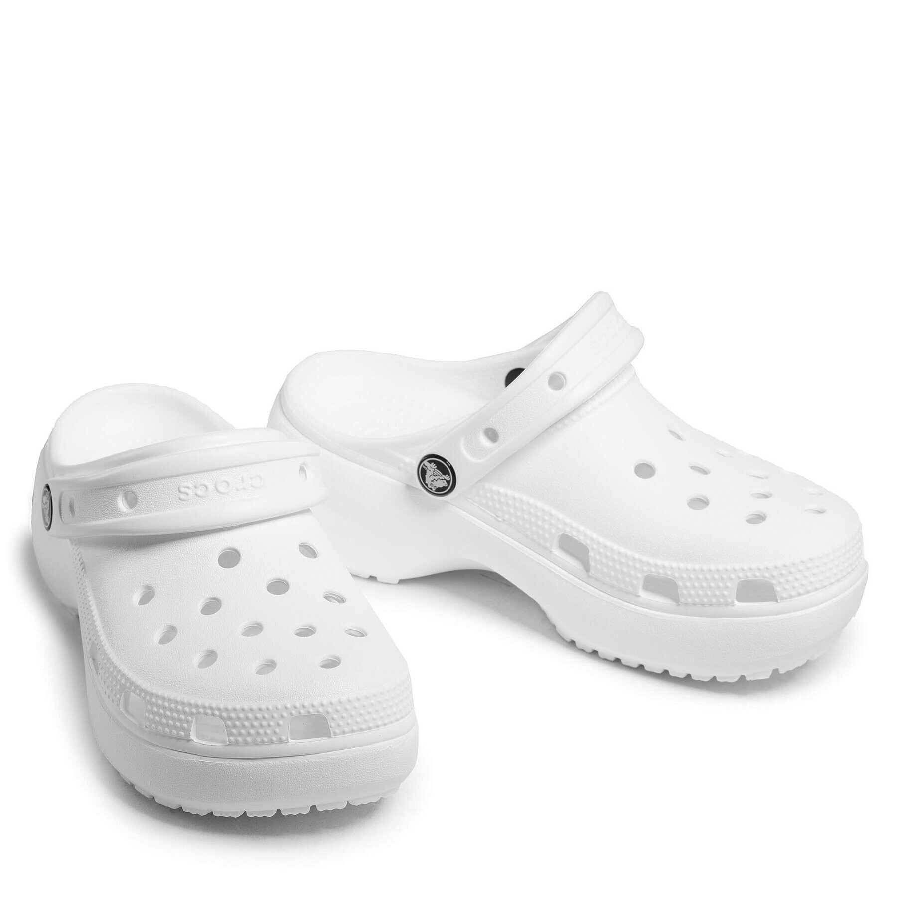 Crocs Natikači Classic Platform Clog W 206750 Bela - Pepit.si