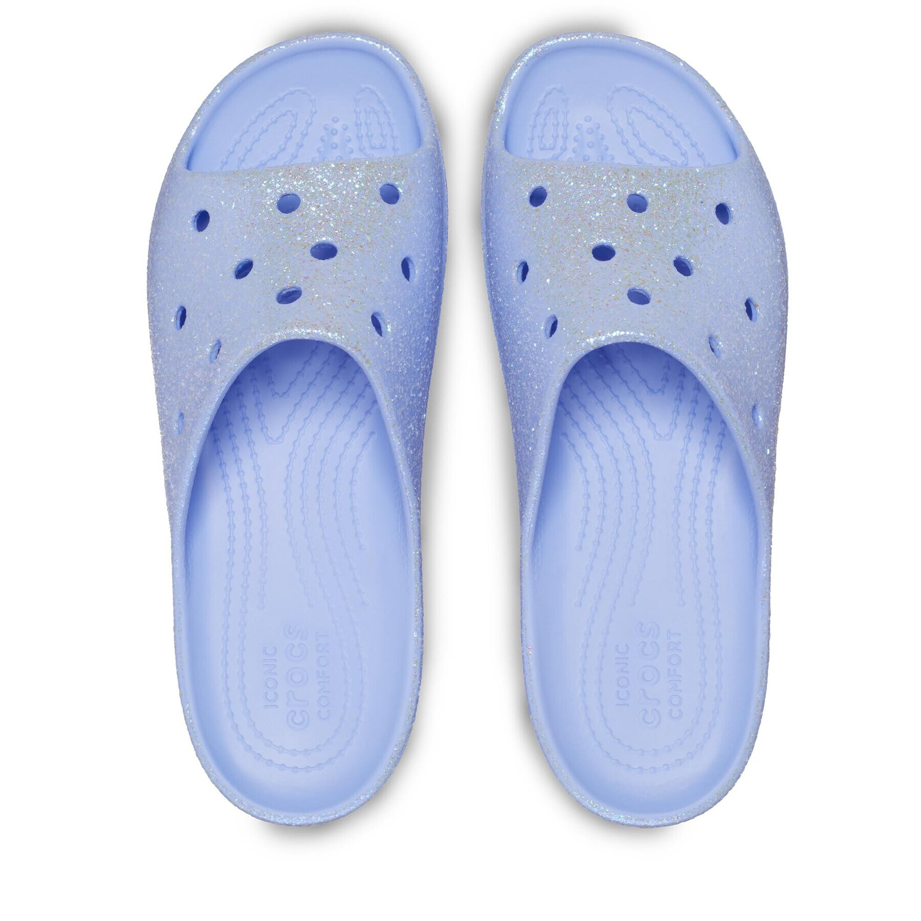 Crocs Natikači Classic Platform Glitter Slide 208233 Modra - Pepit.si