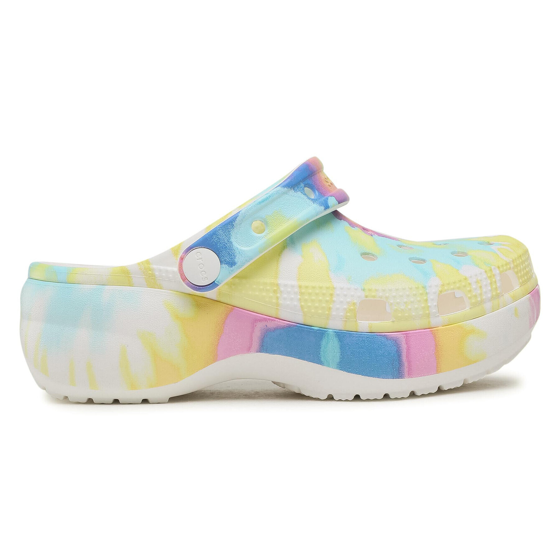 Crocs Natikači Classic Platform Tie Dye Graph Clgw 207151 Bela - Pepit.si