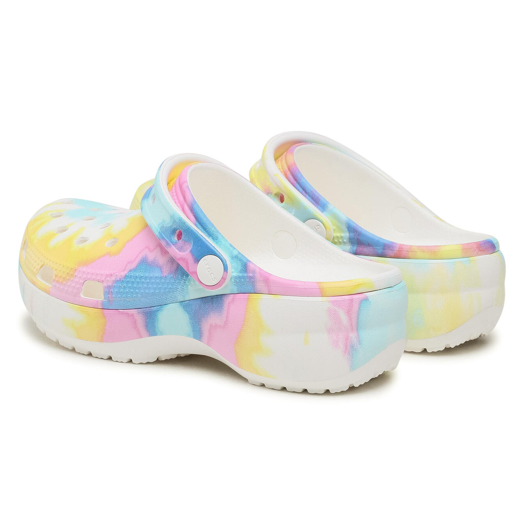 Crocs Natikači Classic Platform Tie Dye Graph Clgw 207151 Bela - Pepit.si