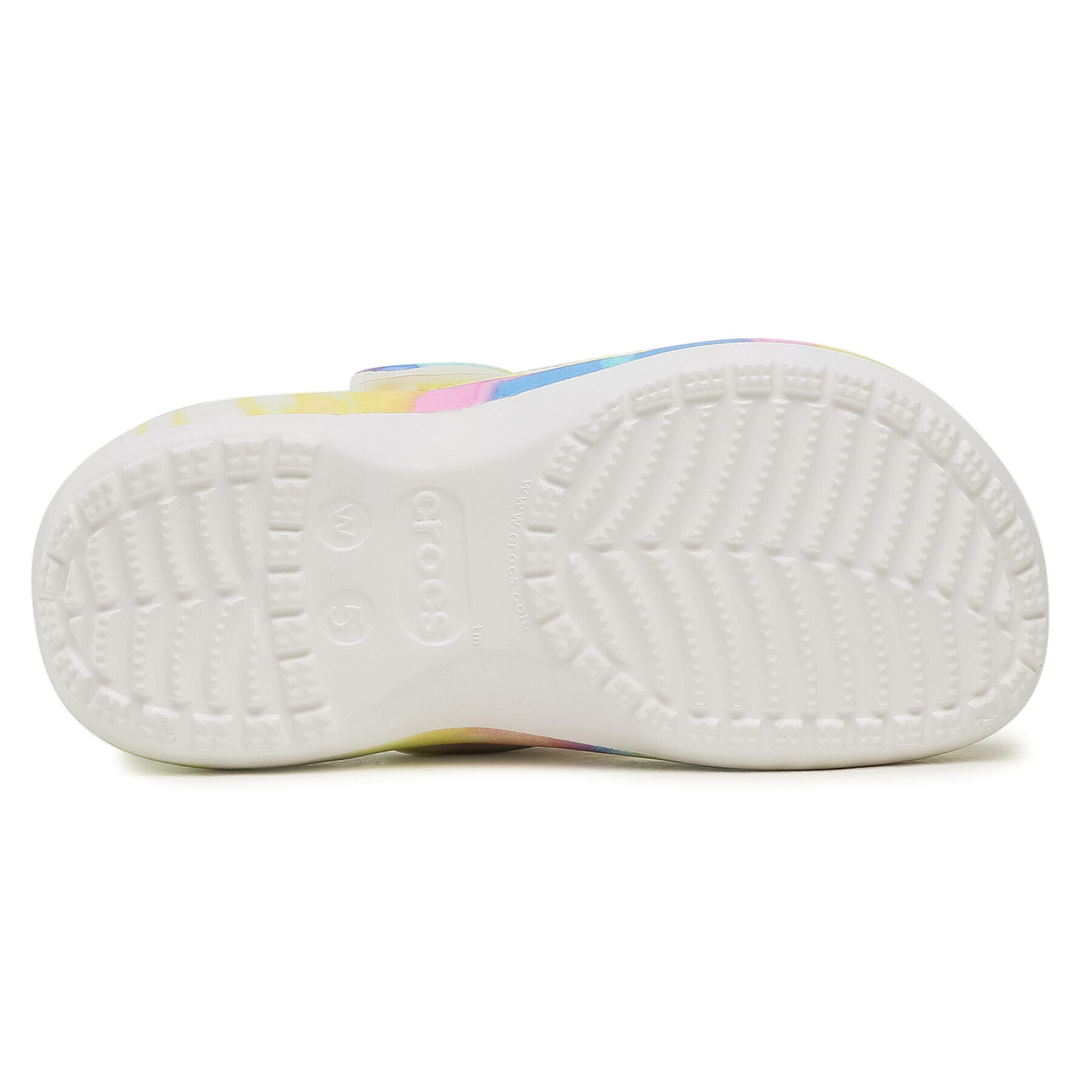 Crocs Natikači Classic Platform Tie Dye Graph Clgw 207151 Bela - Pepit.si