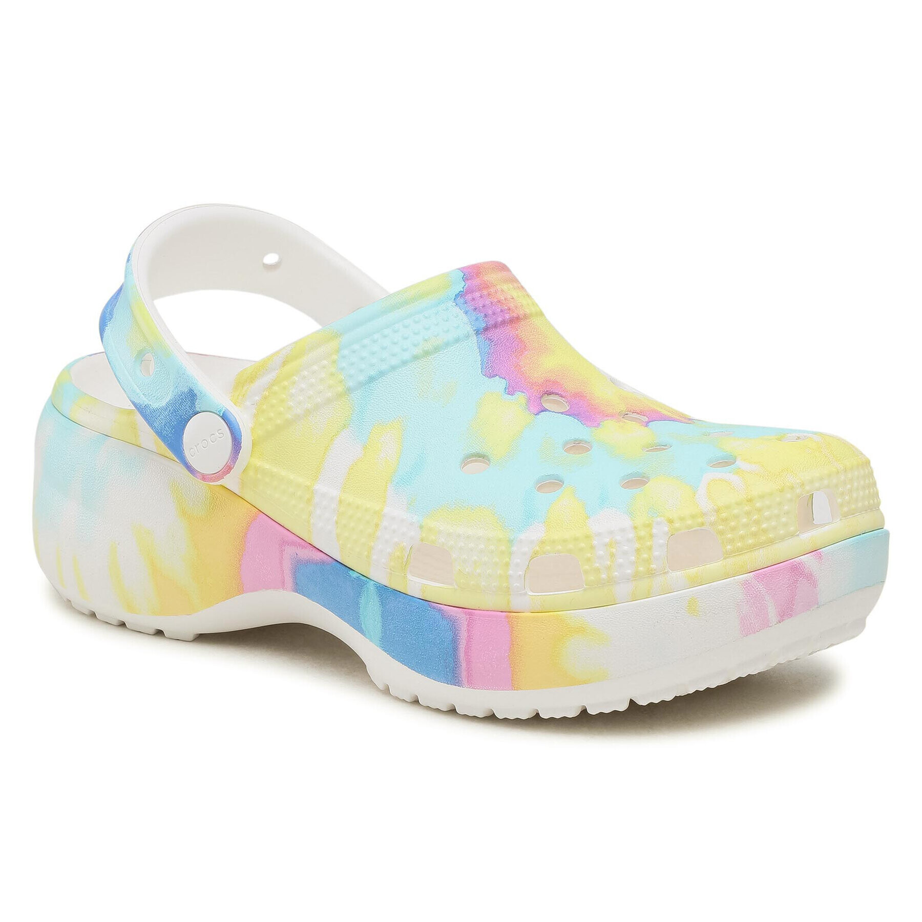 Crocs Natikači Classic Platform Tie Dye Graph Clgw 207151 Bela - Pepit.si