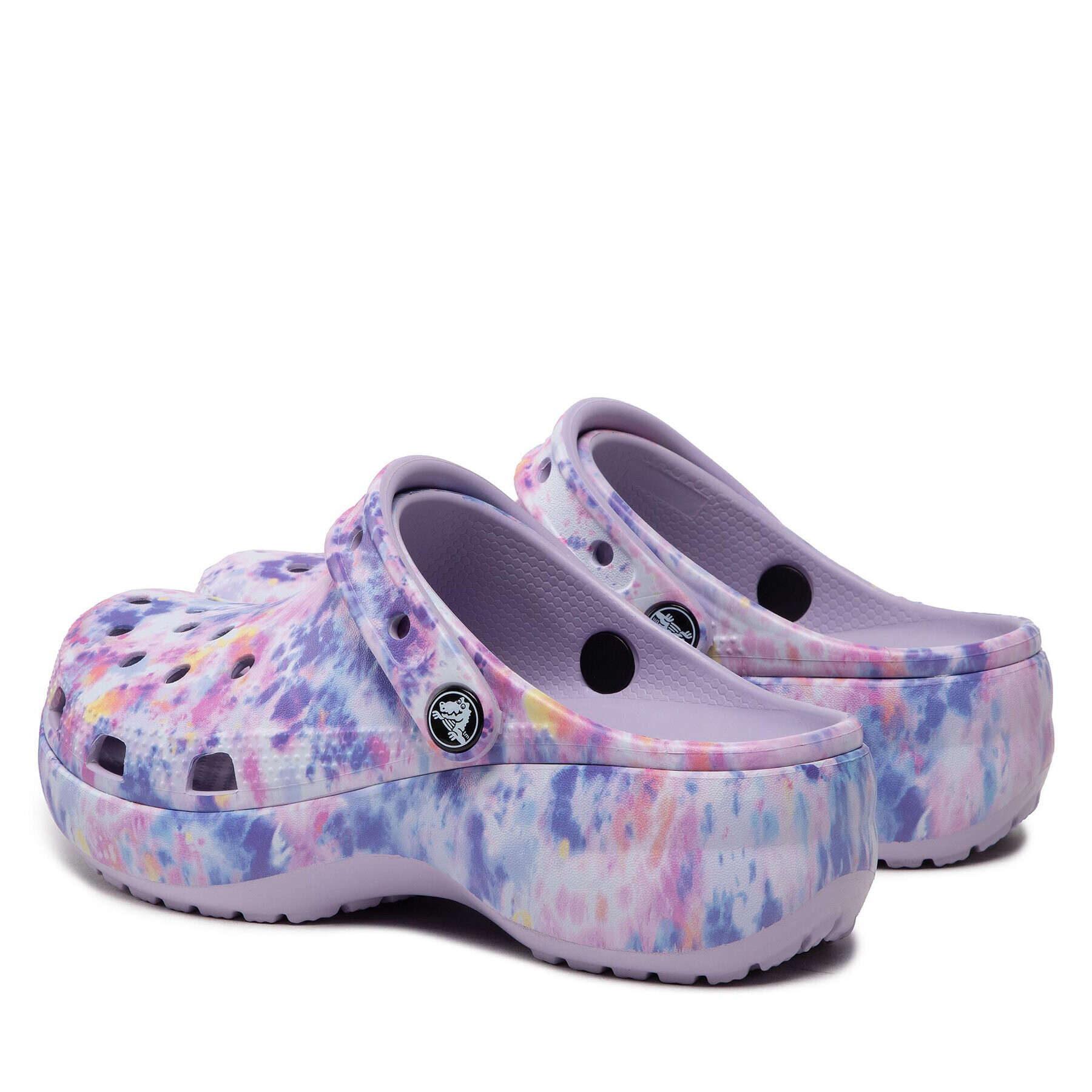 Crocs Natikači Classic Platform Tie Dye Graph Clgw 207151 Vijolična - Pepit.si