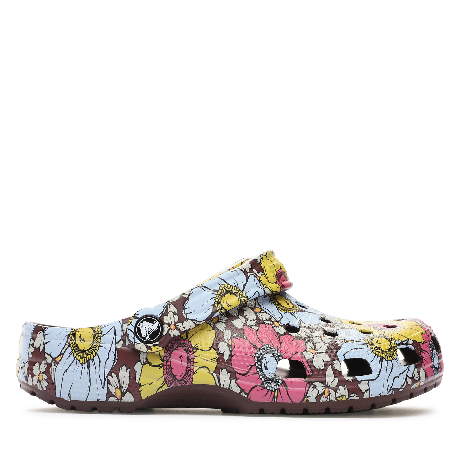 Crocs Natikači Classic Retro Floral Clog 208954 Bordo rdeča - Pepit.si