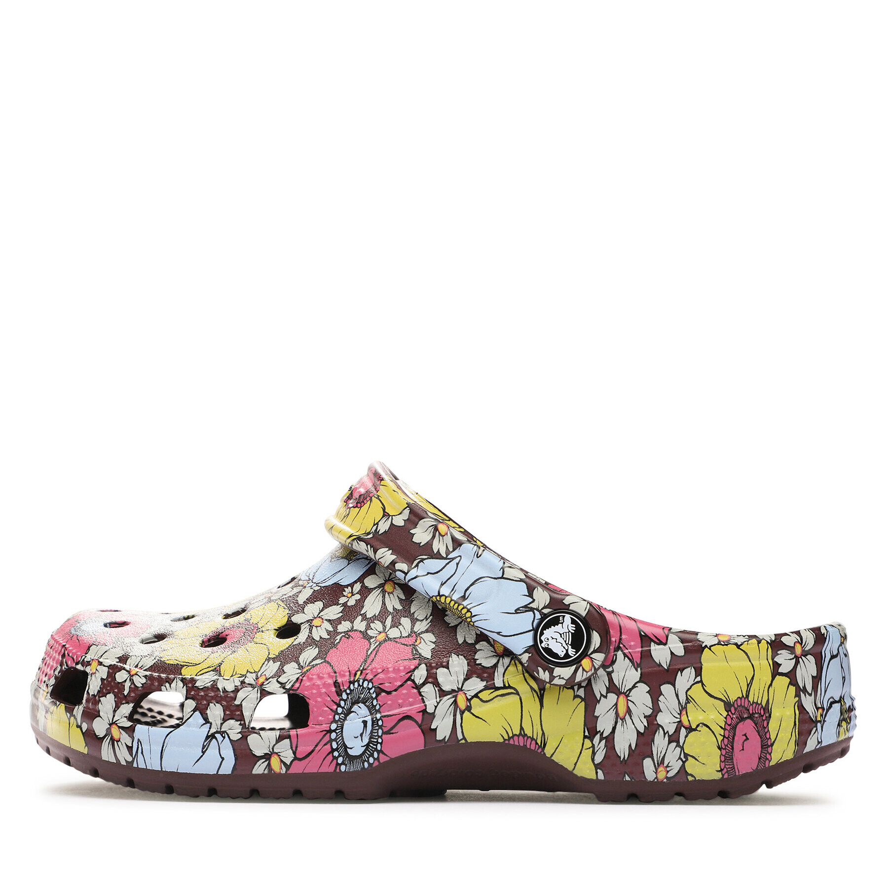 Crocs Natikači Classic Retro Floral Clog 208954 Bordo rdeča - Pepit.si