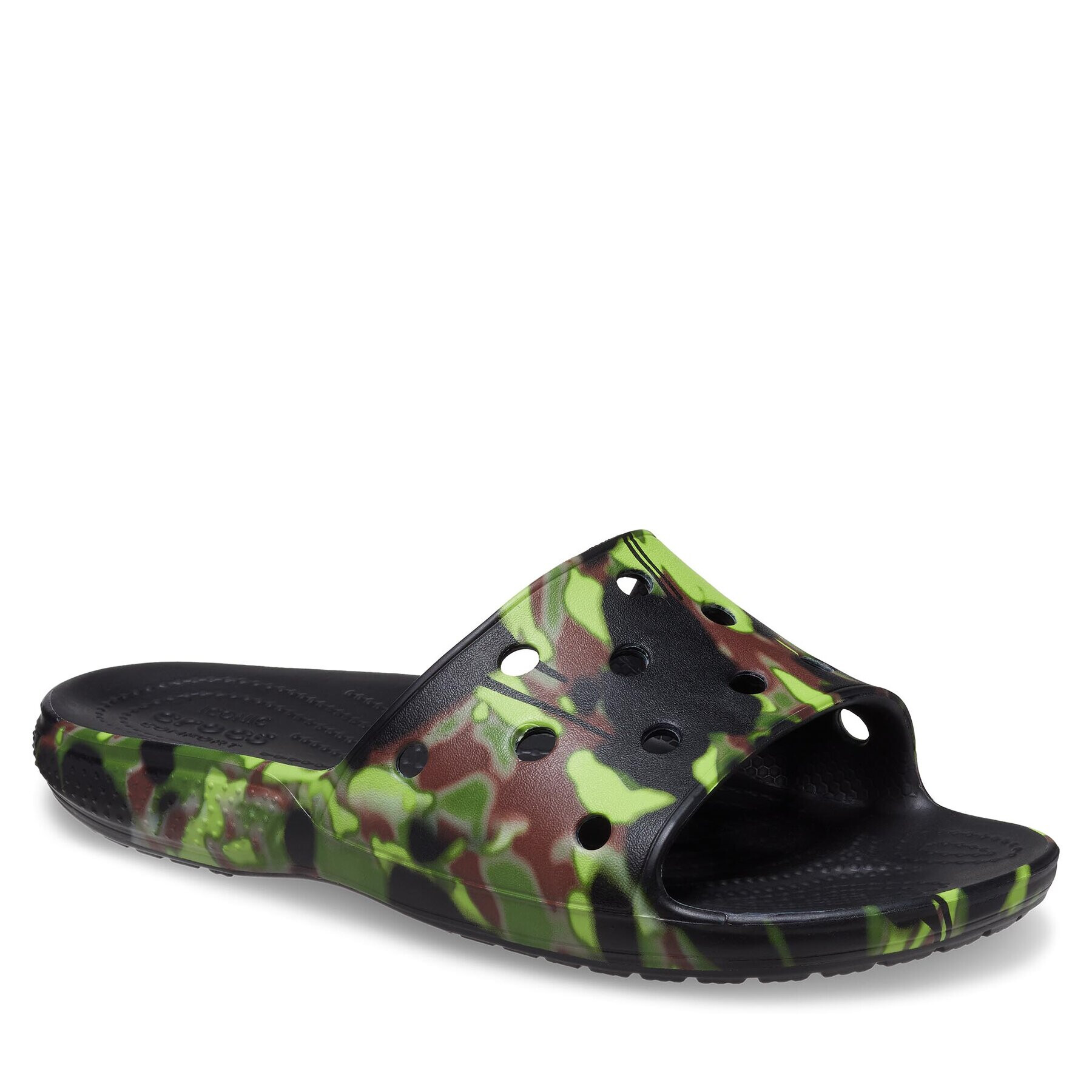 Crocs Natikači Classic Spray Camo Slide 208252 Črna - Pepit.si