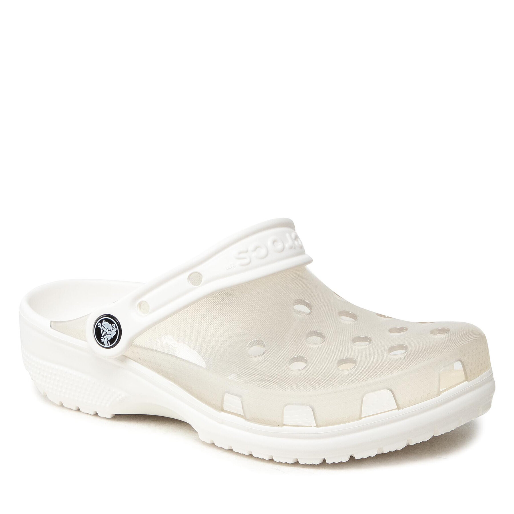 Crocs Natikači Classic Translucent Clog 206908 Bela - Pepit.si