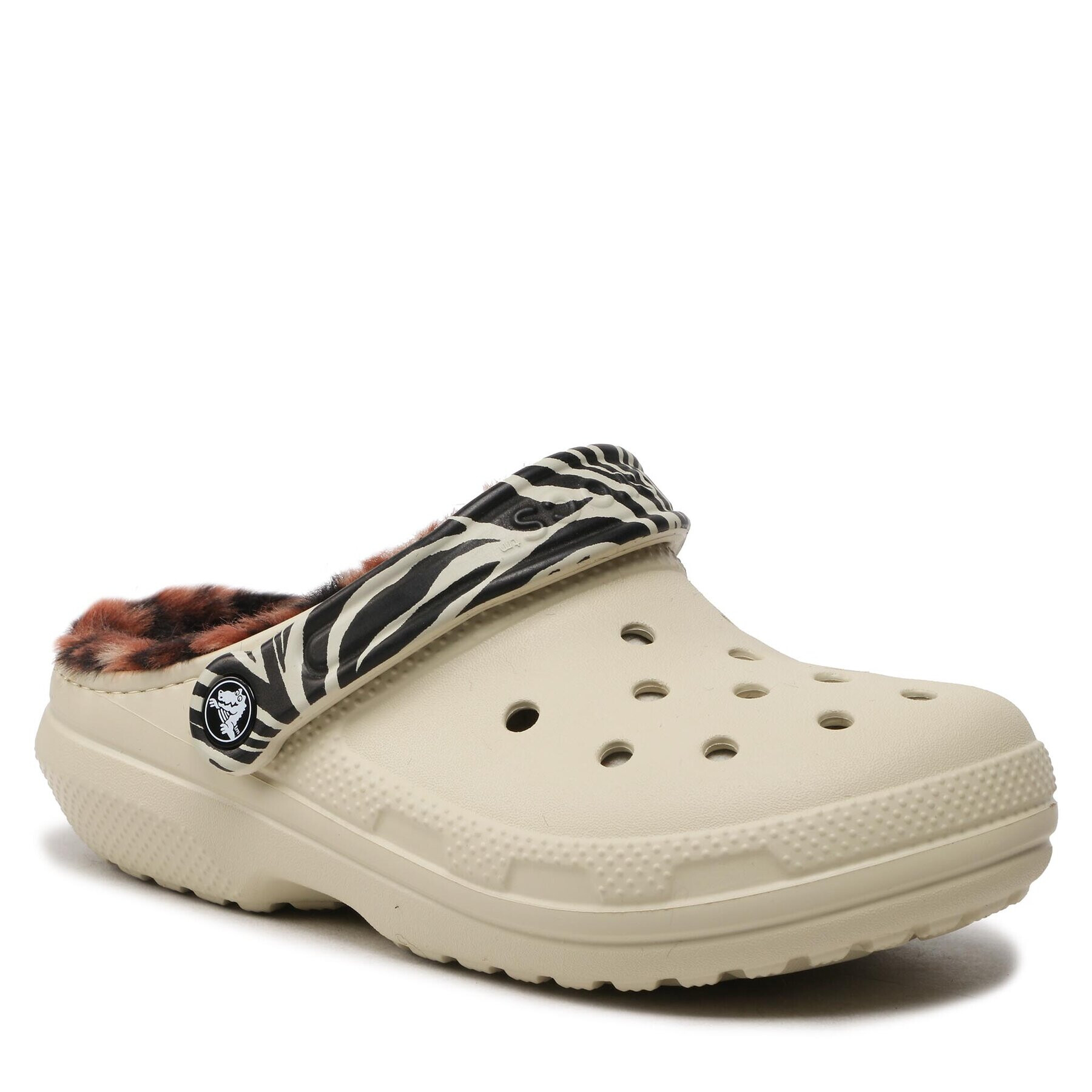 Crocs Natikači Classiclined Animalremixclog 207842 Bež - Pepit.si