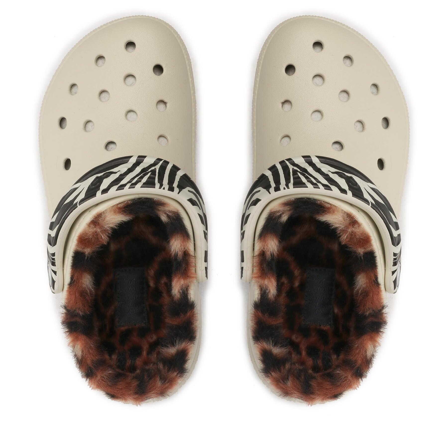 Crocs Natikači Classiclined Animalremixclog 207842 Bež - Pepit.si