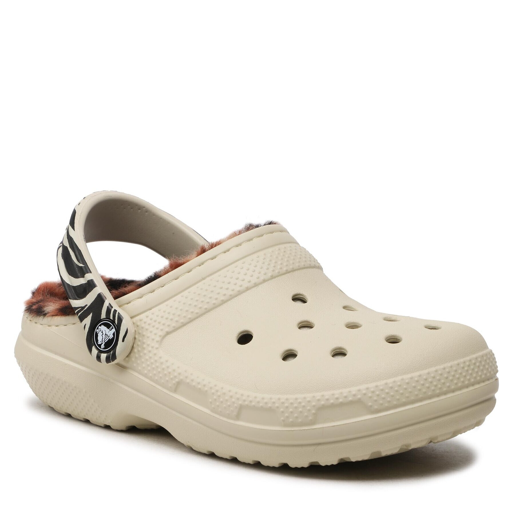 Crocs Natikači Classiclined Animalremixclog 207842 Bež - Pepit.si