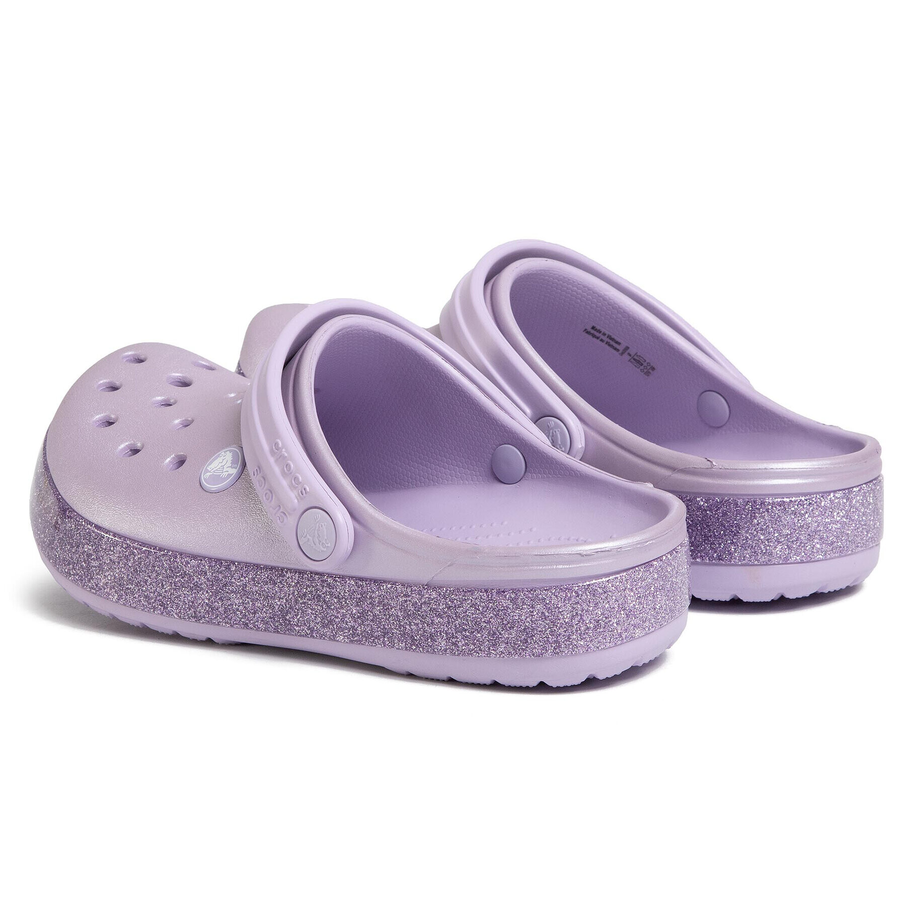 Crocs Natikači Crocband Glitter Clog K 205936 Vijolična - Pepit.si