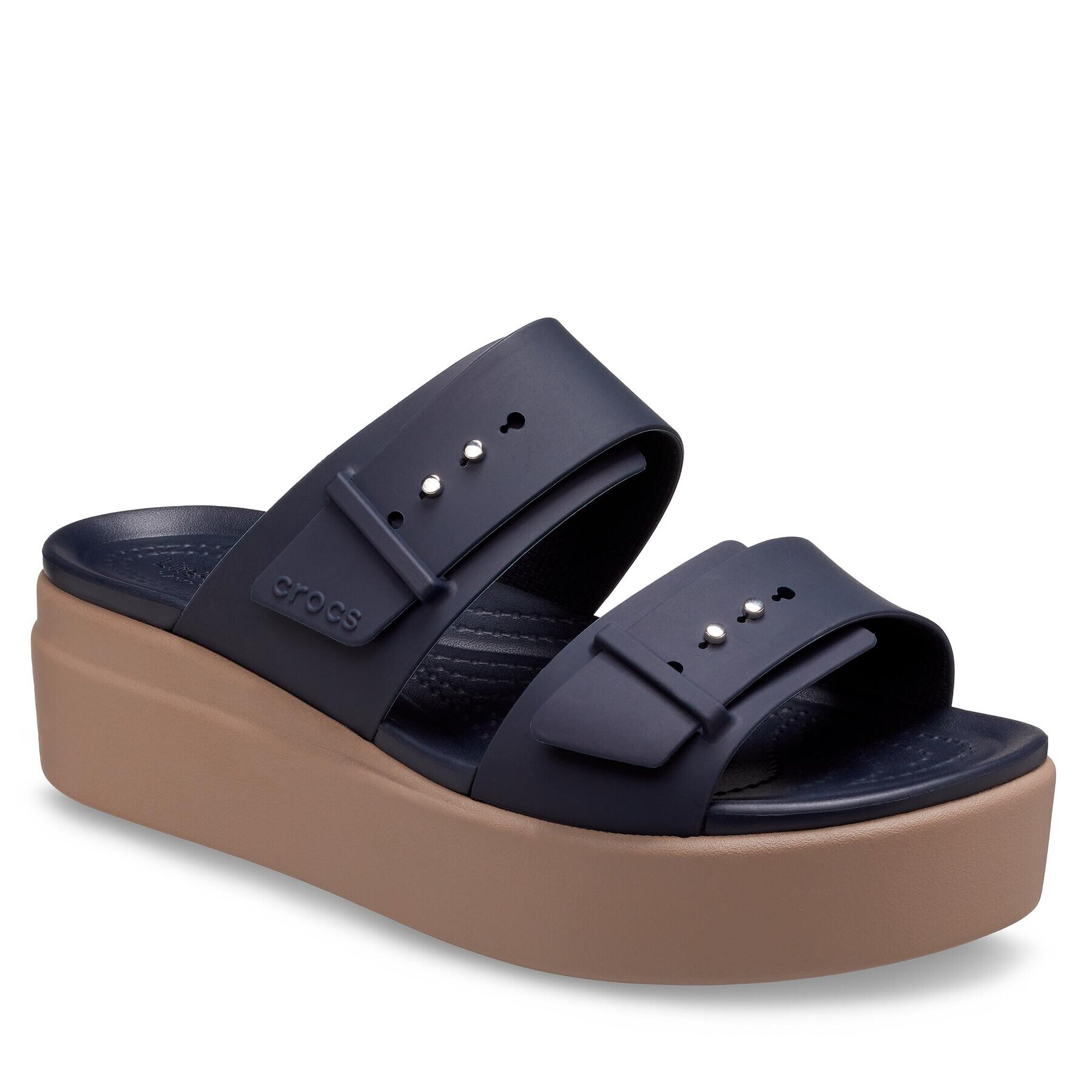 Crocs Sandali Brooklyn Low Wedge Sandal W 207431 Mornarsko modra - Pepit.si