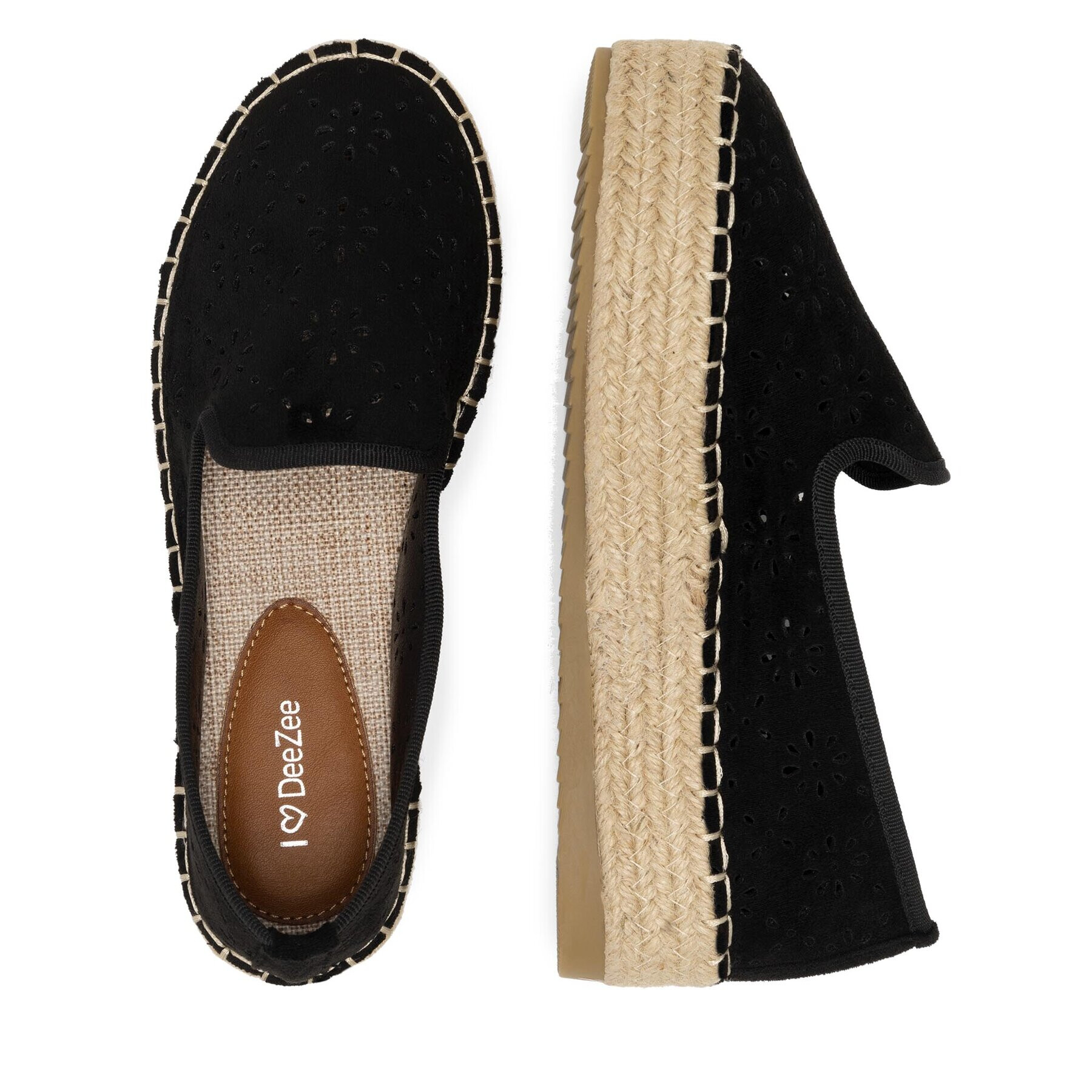 DeeZee Espadrile WSS20459-01 Črna - Pepit.si