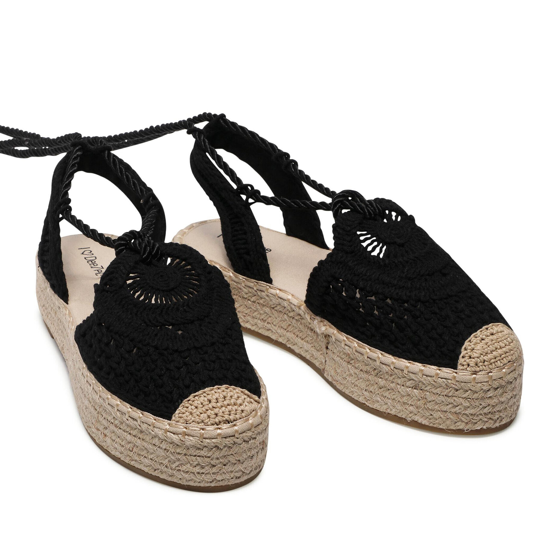 DeeZee Espadrile WSS990-116 Črna - Pepit.si