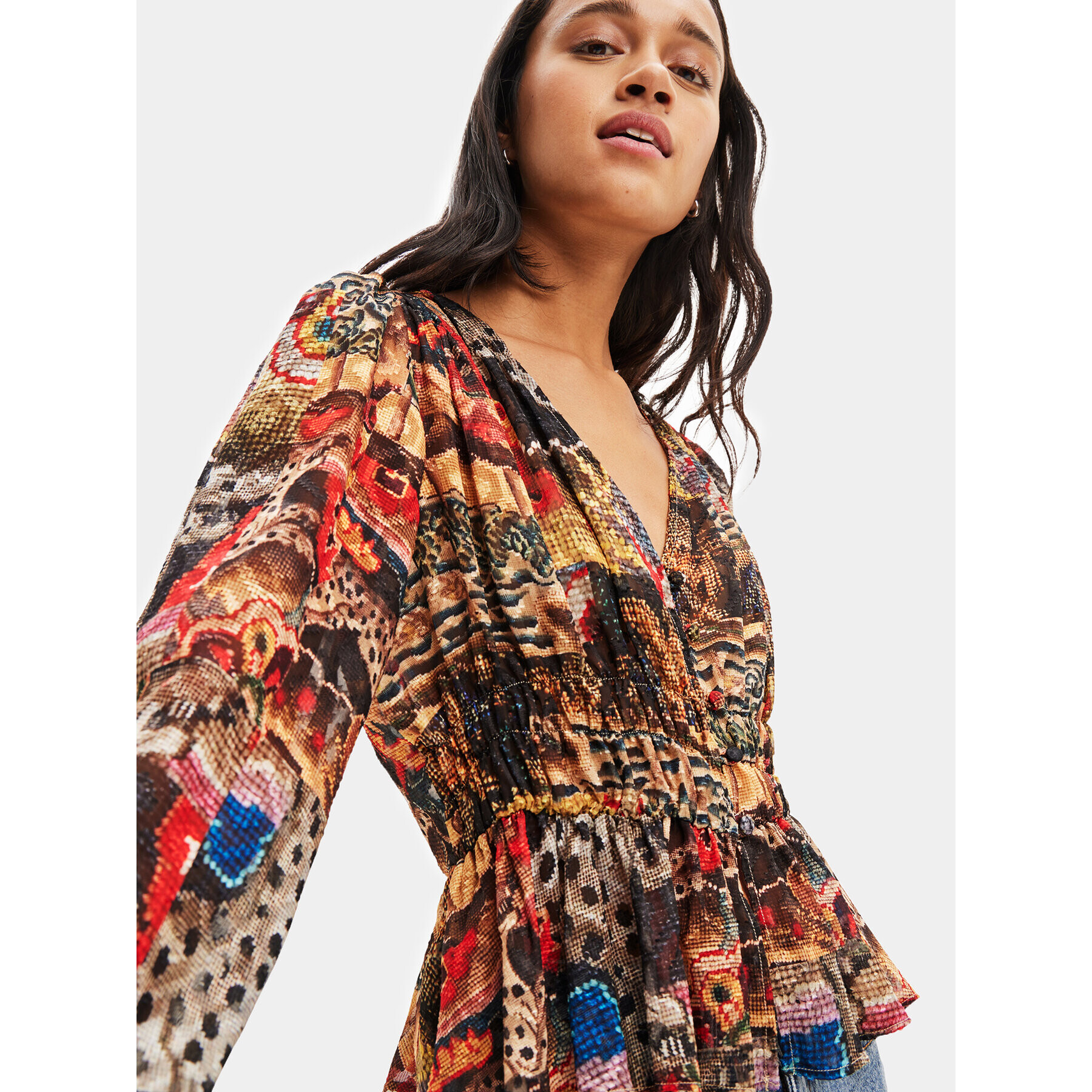 Desigual Bluza 23WWBW25 Pisana Regular Fit - Pepit.si