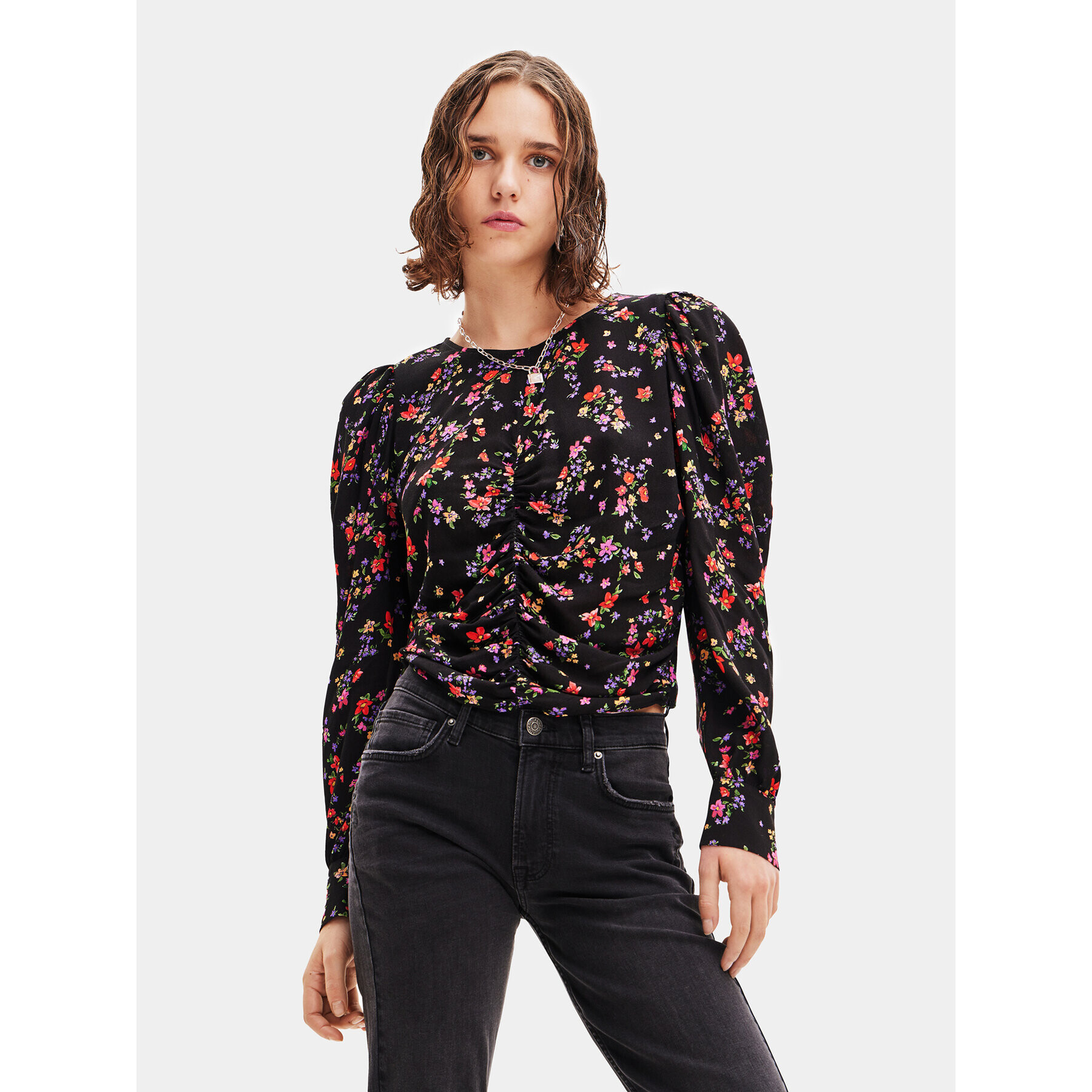 Desigual Bluza 23WWBW36 Črna Regular Fit - Pepit.si