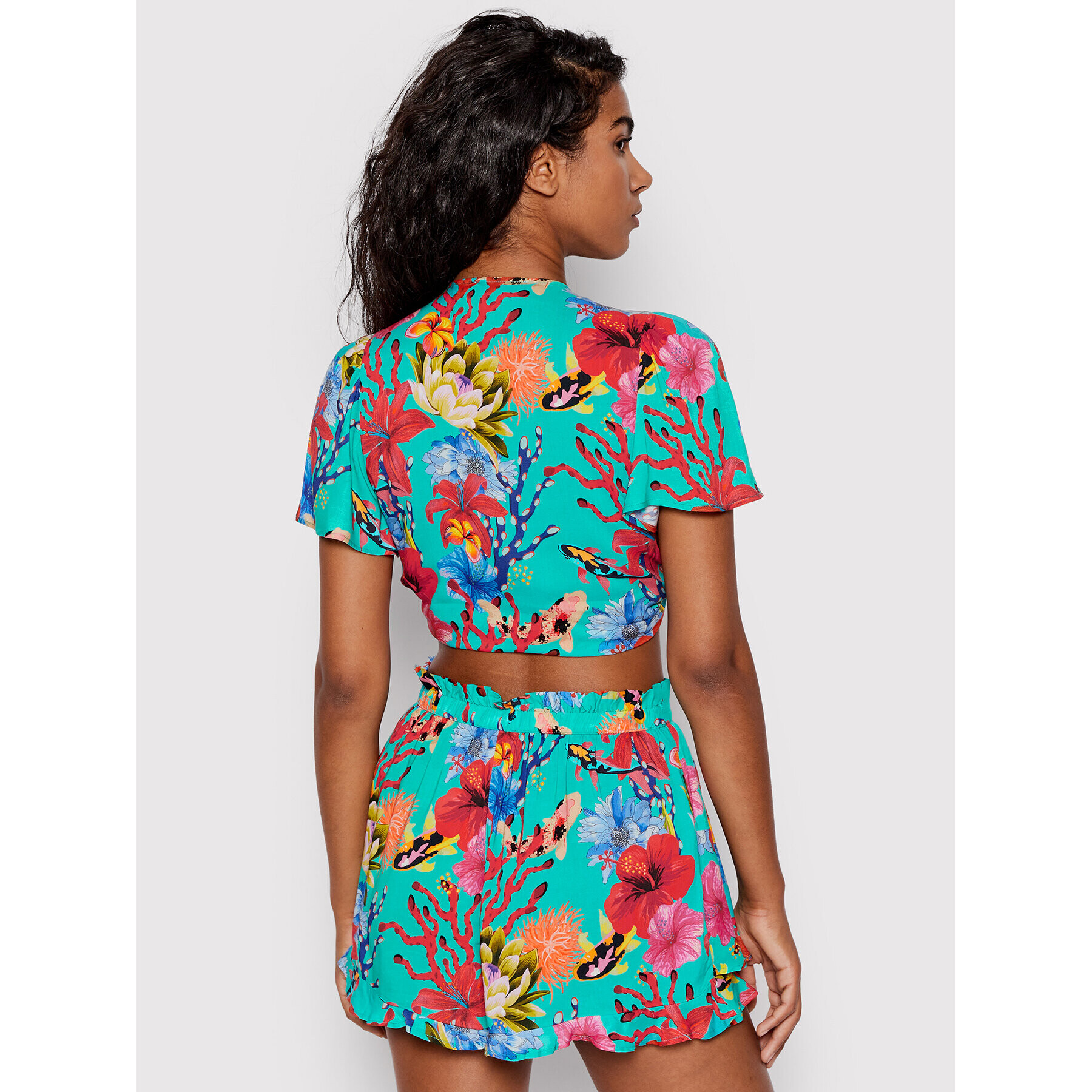 Desigual Bluza Amaranta 22SWMW14 Zelena Relaxed Fit - Pepit.si