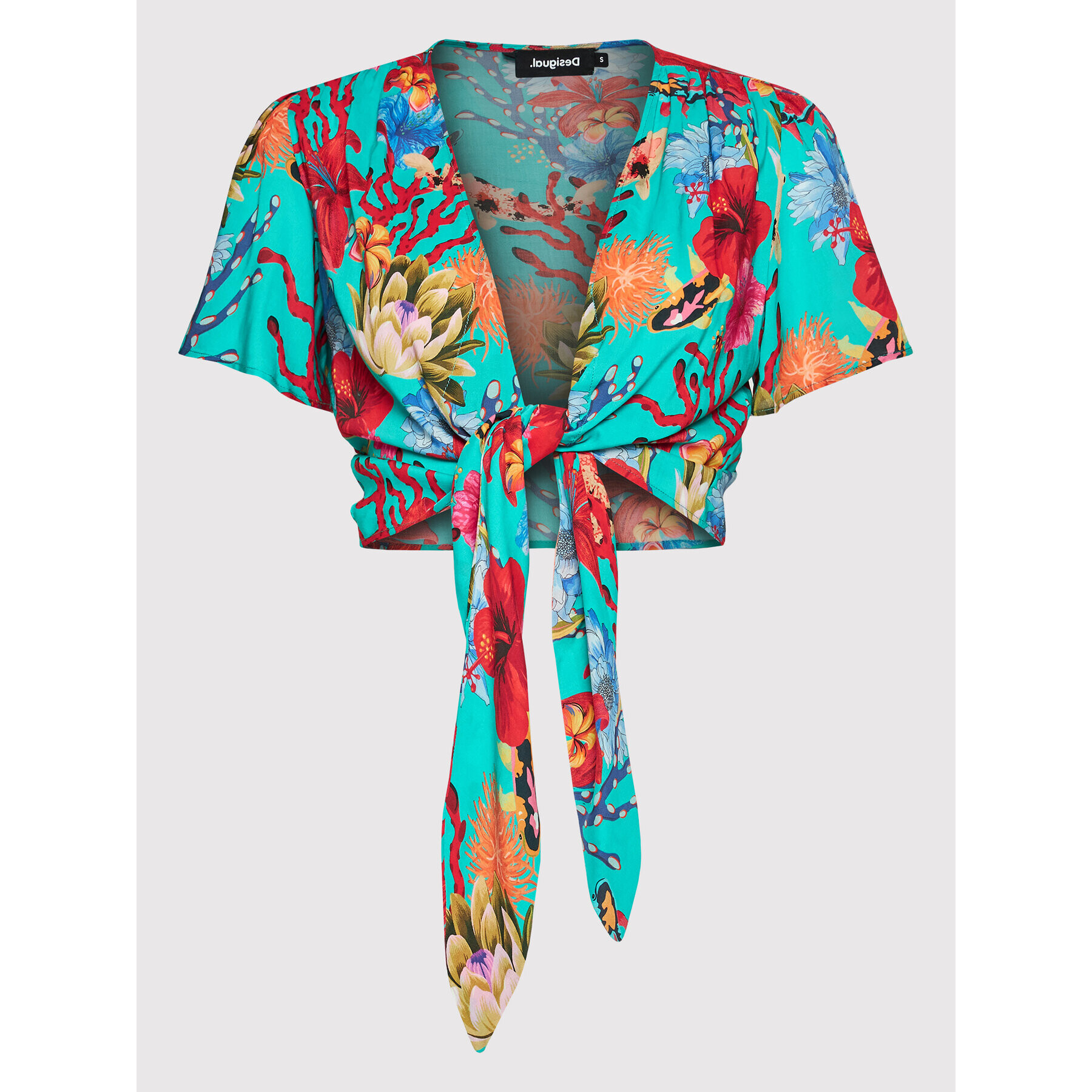 Desigual Bluza Amaranta 22SWMW14 Zelena Relaxed Fit - Pepit.si