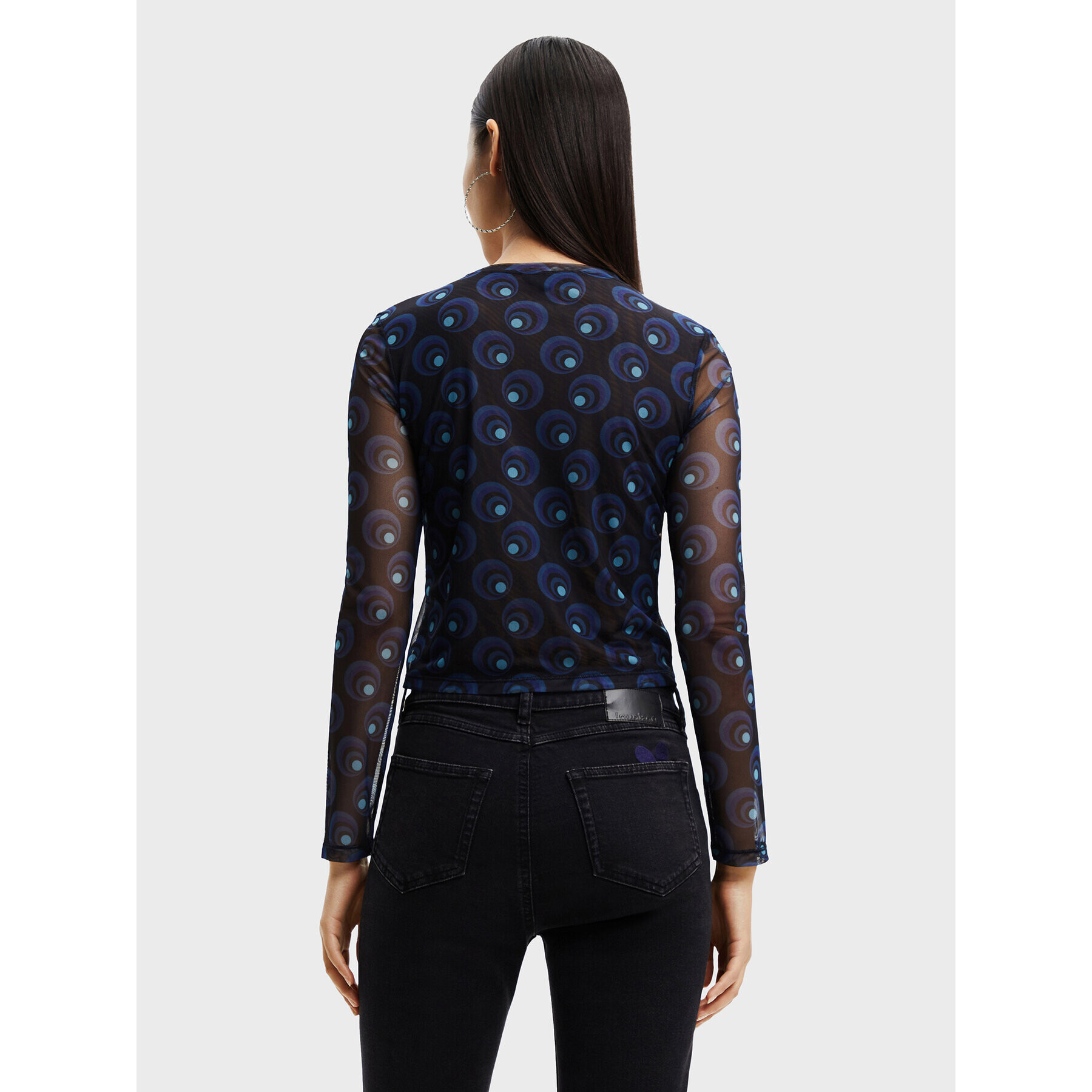 Desigual Bluza Belsi 22WWTK81 Mornarsko modra Slim Fit - Pepit.si