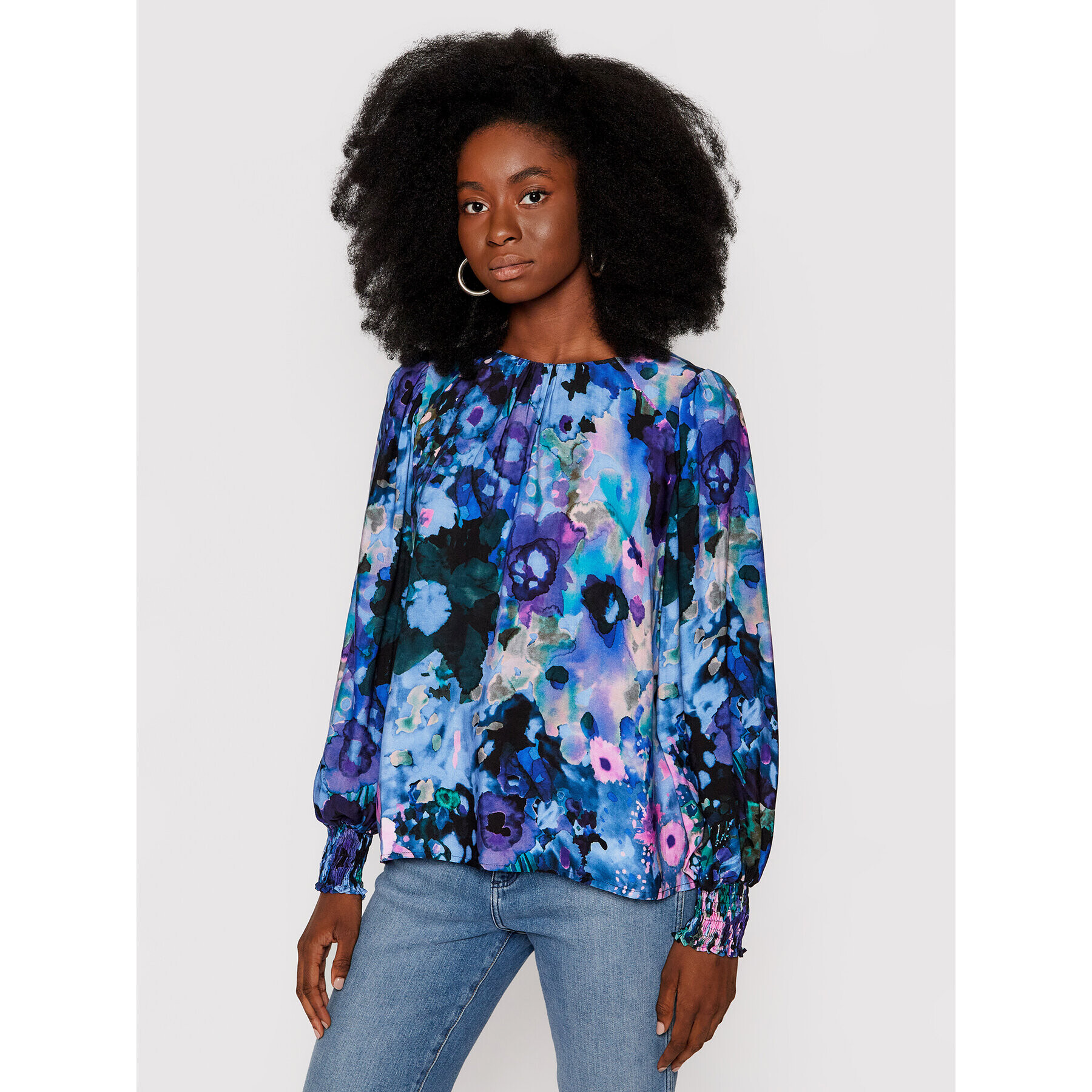 Desigual Bluza Cairo 21WWBW30 Modra Regular Fit - Pepit.si