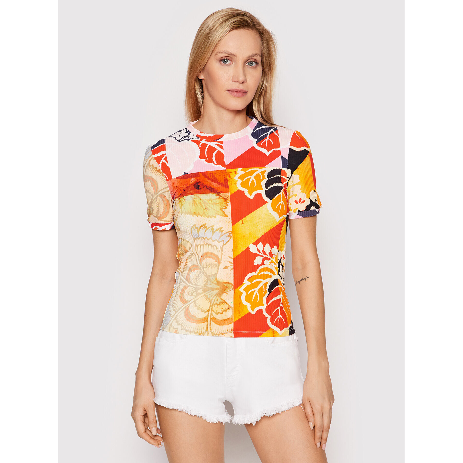 Desigual Bluza MONSIEUR CHRISTIAN LACROIX Baton Rouge 22SWTK76 Pisana Slim Fit - Pepit.si