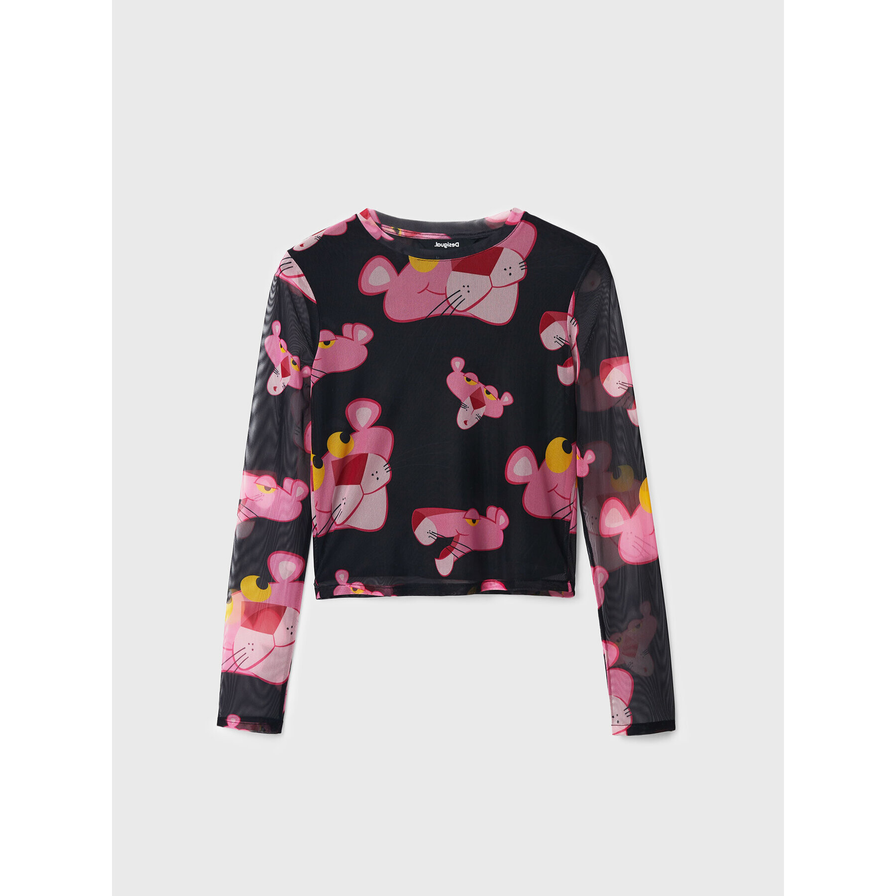 Desigual Bluza PINK PANTHER Pink Panther 22WWTK67 Črna Slim Fit - Pepit.si