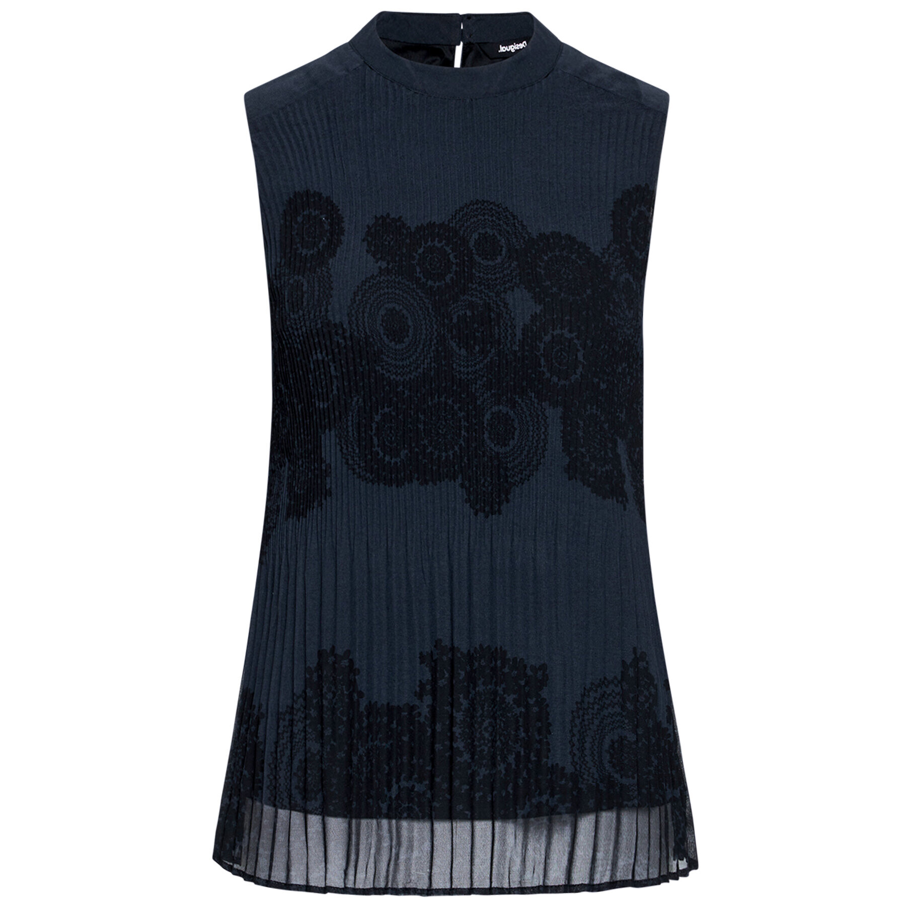 Desigual Bluza Viena 21SWBW36 Mornarsko modra Regular Fit - Pepit.si