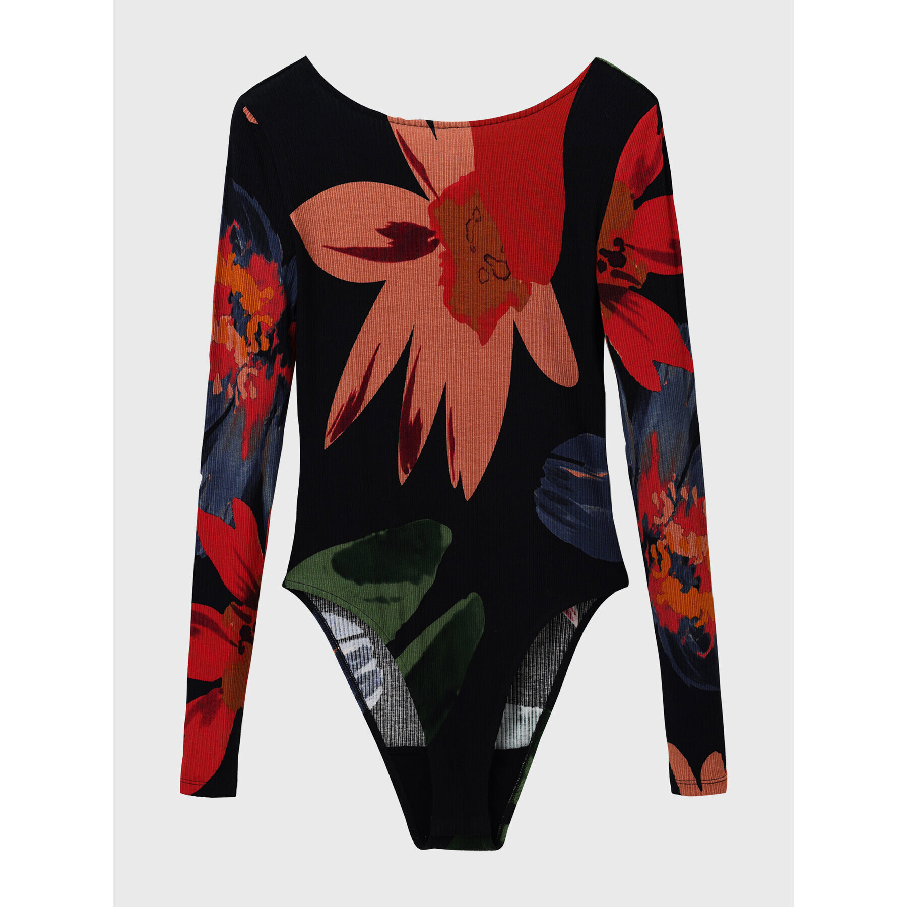 Desigual Bodi Grandflower 22WWQK04 Črna Slim Fit - Pepit.si