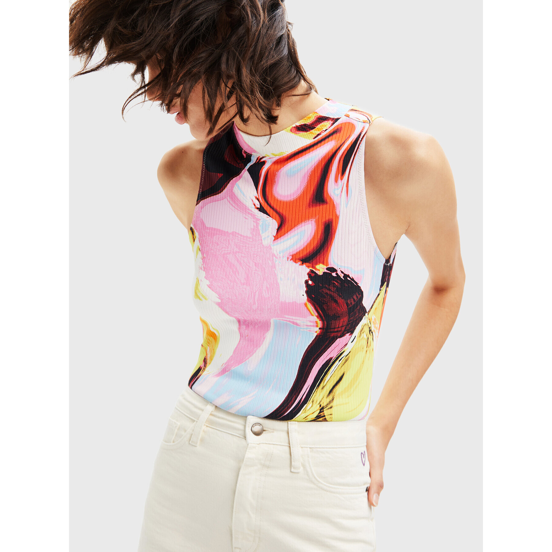 Desigual Bodi Landa 22WWQK23 Pisana Slim Fit - Pepit.si