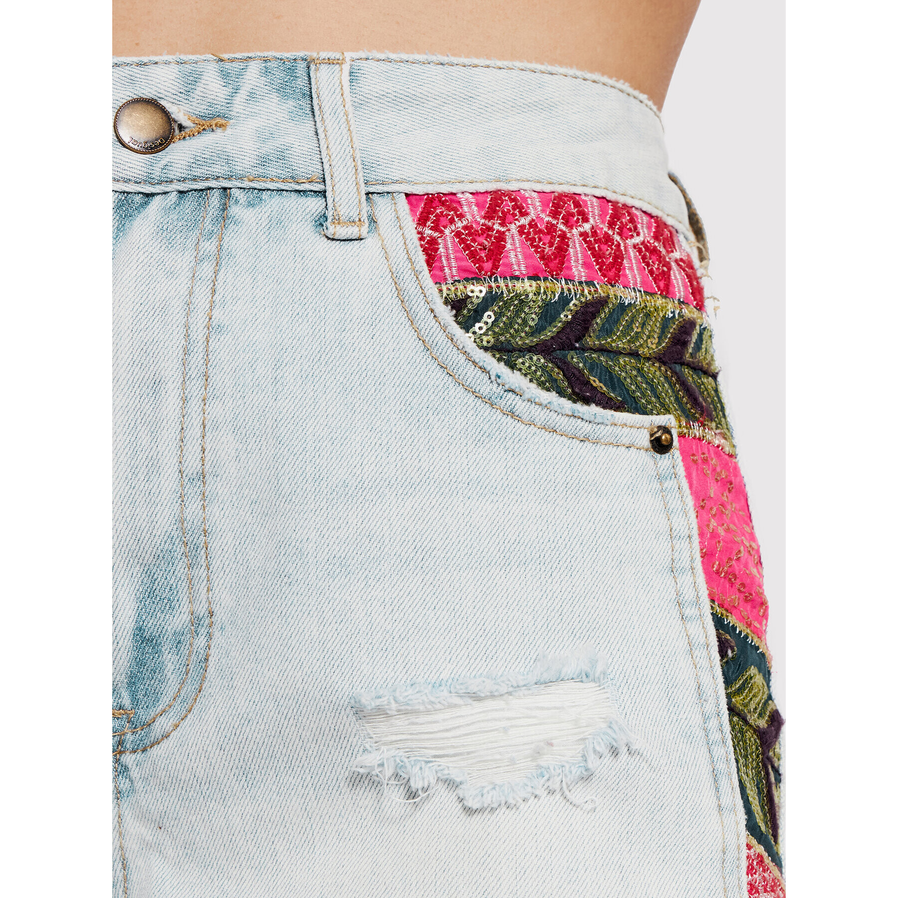 Desigual Jeans kratke hlače Cartagena 22SWDD14 Modra Regular Fit - Pepit.si