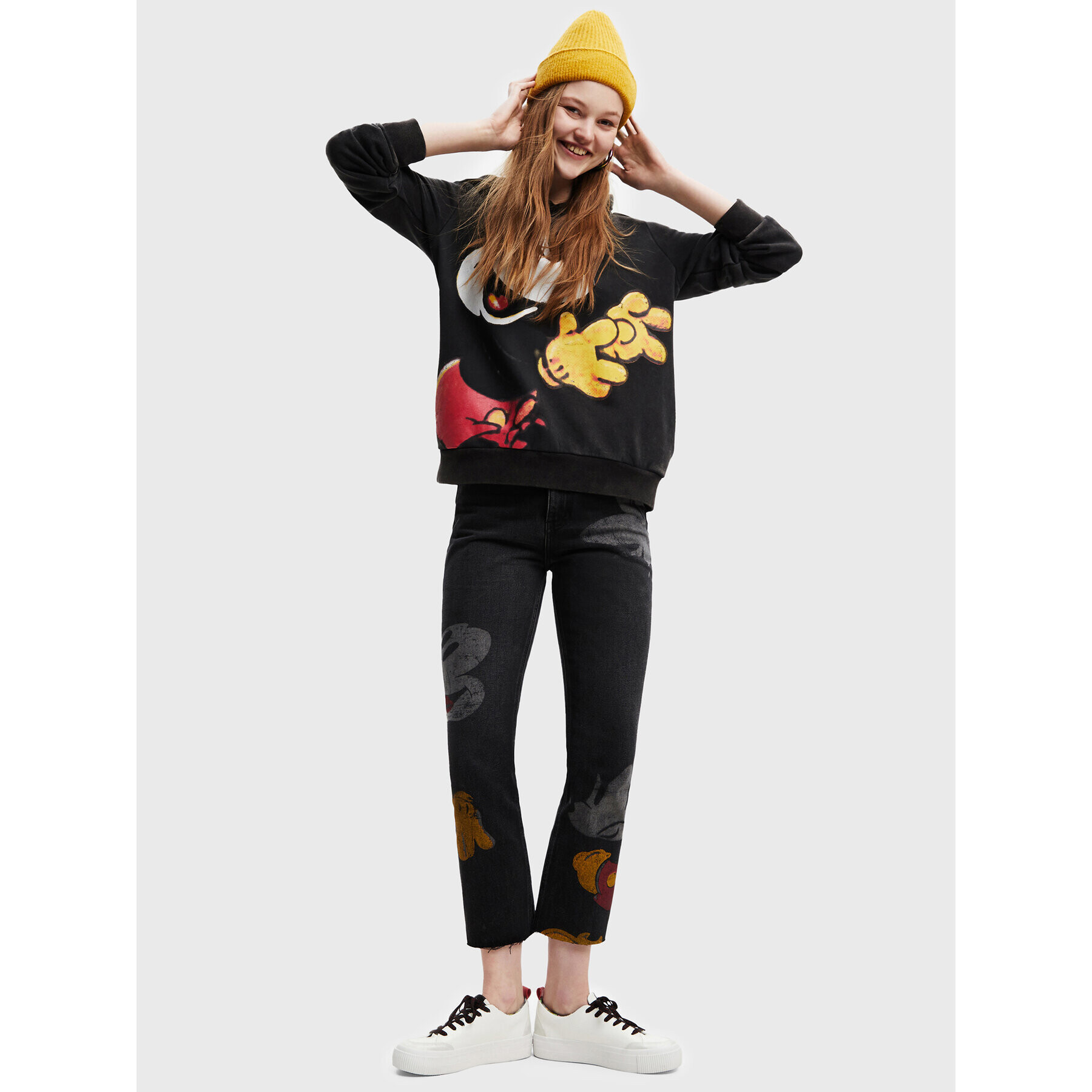 Desigual Jopa DISNEY Vintage 22WWSK49 Črna Relaxed Fit - Pepit.si