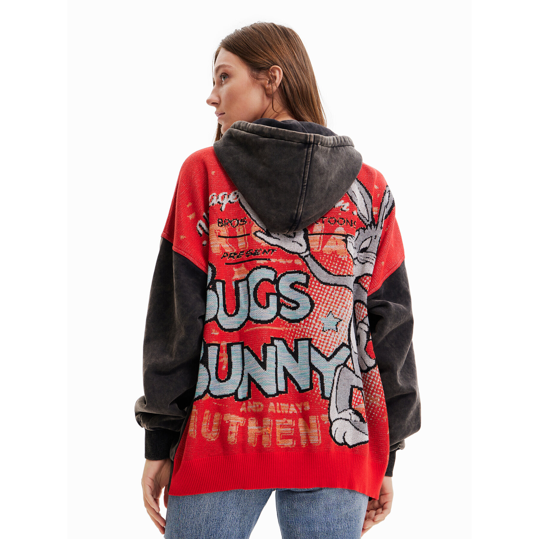 Desigual Jopa LOONEY TUNES Bunny Star 23SWSK23 Črna Oversize - Pepit.si