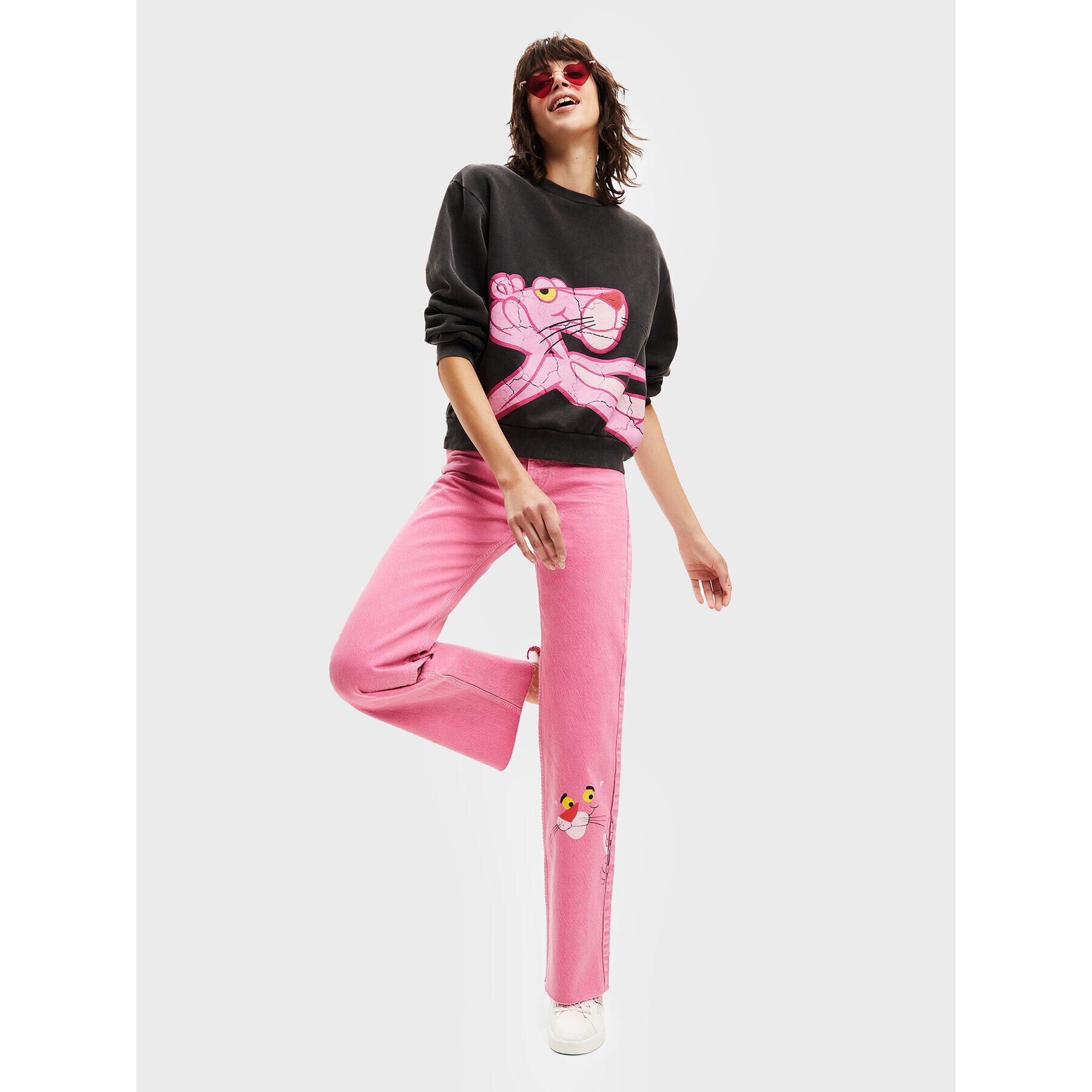 Desigual Jopa PINK PANTHER 22WWSK45 Siva Regular Fit - Pepit.si