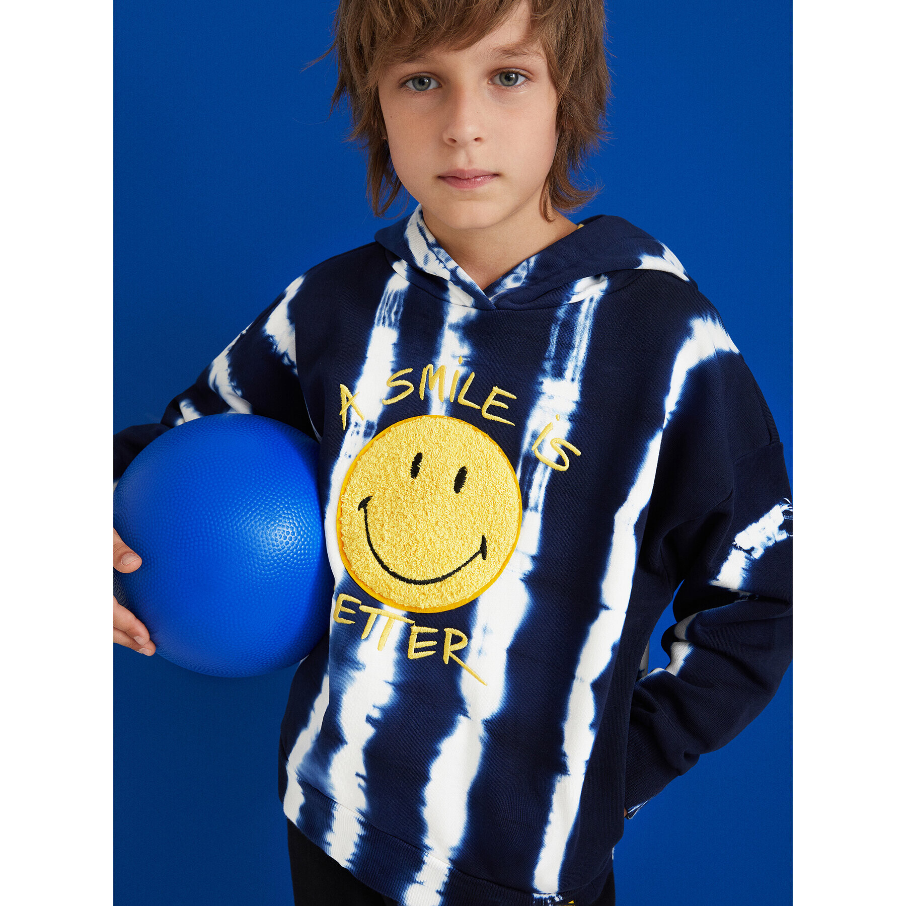 Desigual Jopa SMILEY Forcis 22SBSK04 Mornarsko modra Regular Fit - Pepit.si