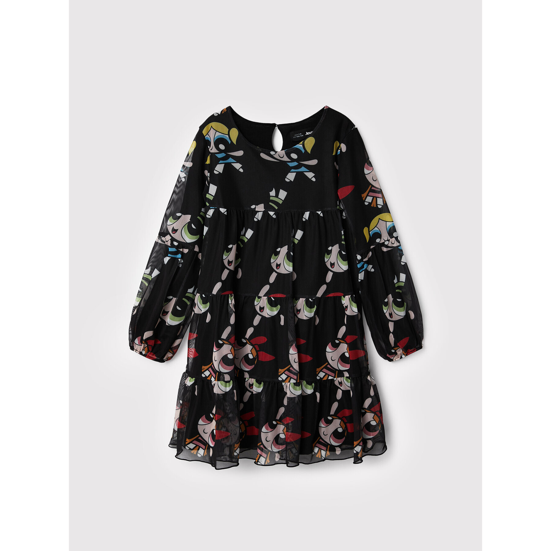 Desigual Vsakodnevna obleka THE POWERPUFF GIRLS 22WGVK18 Črna Relaxed Fit - Pepit.si