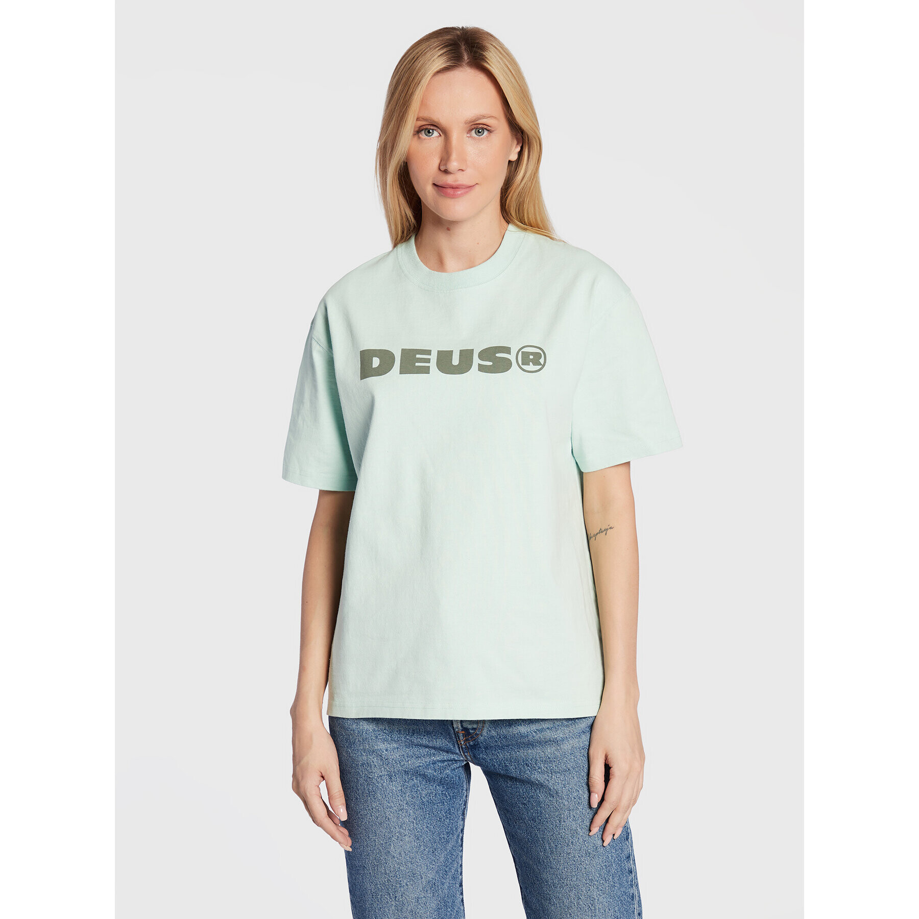 Deus Ex Machina Majica Power DLF221542B Zelena Oversize - Pepit.si