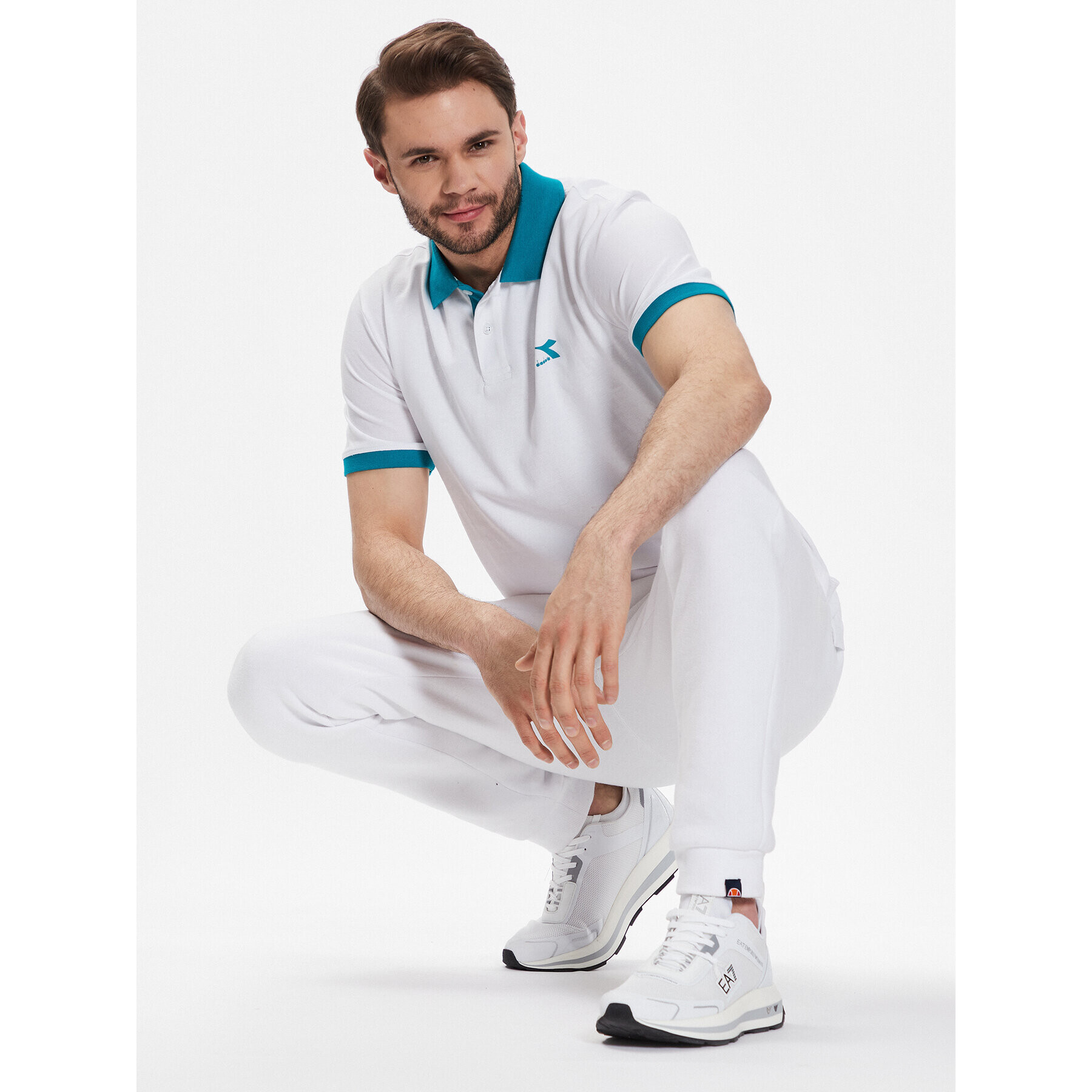 Diadora Polo majica Core 102.179369 Bela Regular Fit - Pepit.si