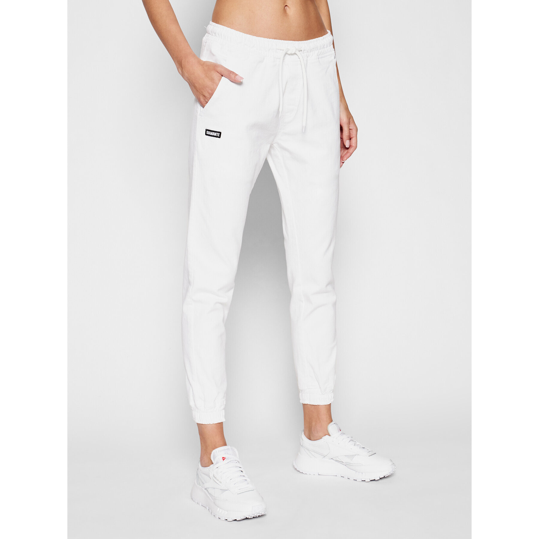 Diamante Wear Jogging hlače Unisex Classic 4054 Bela Regular Fit - Pepit.si