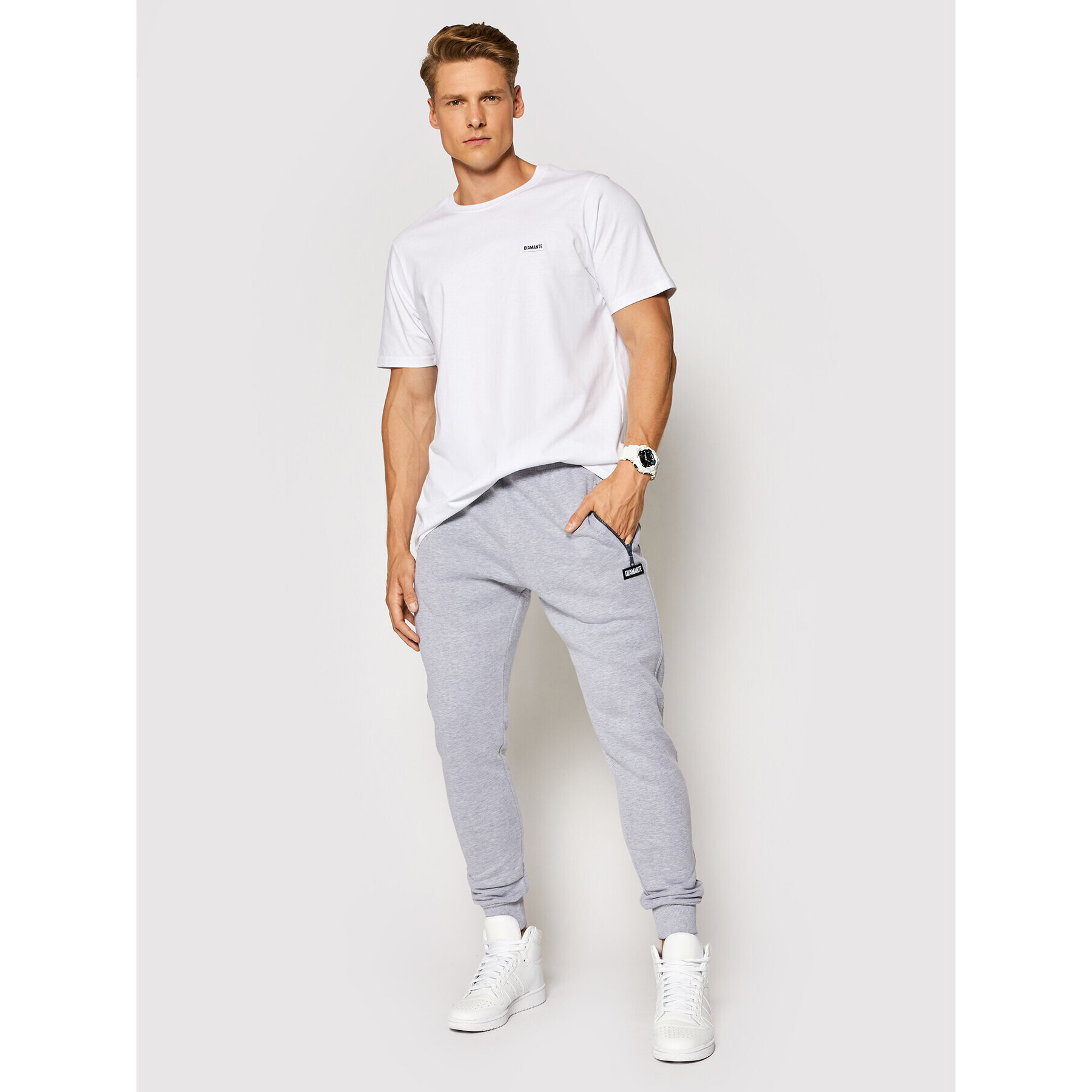 Diamante Wear Spodnji del trenirke Unisex Crew 5459 Siva Slim Fit - Pepit.si