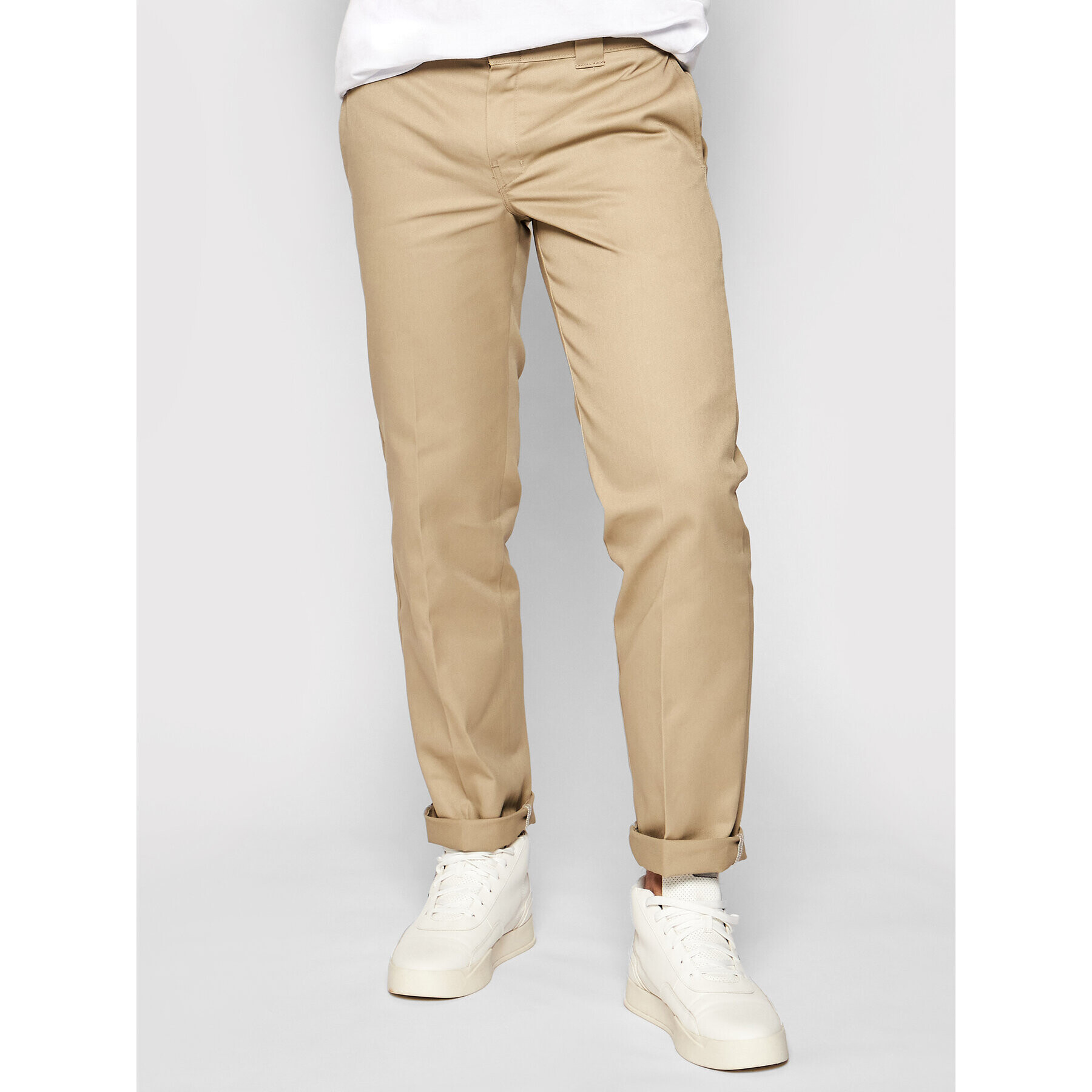 Dickies Hlače iz tkanine Straight Work DK0WP873 Bež Slim Fit - Pepit.si