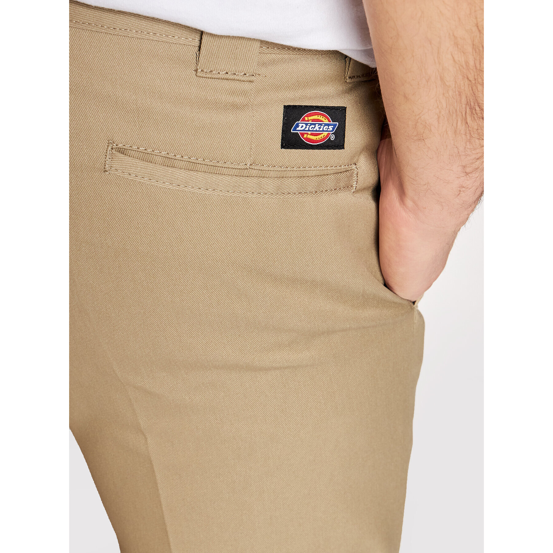 Dickies Hlače iz tkanine Straight Work DK0WP873 Bež Slim Fit - Pepit.si