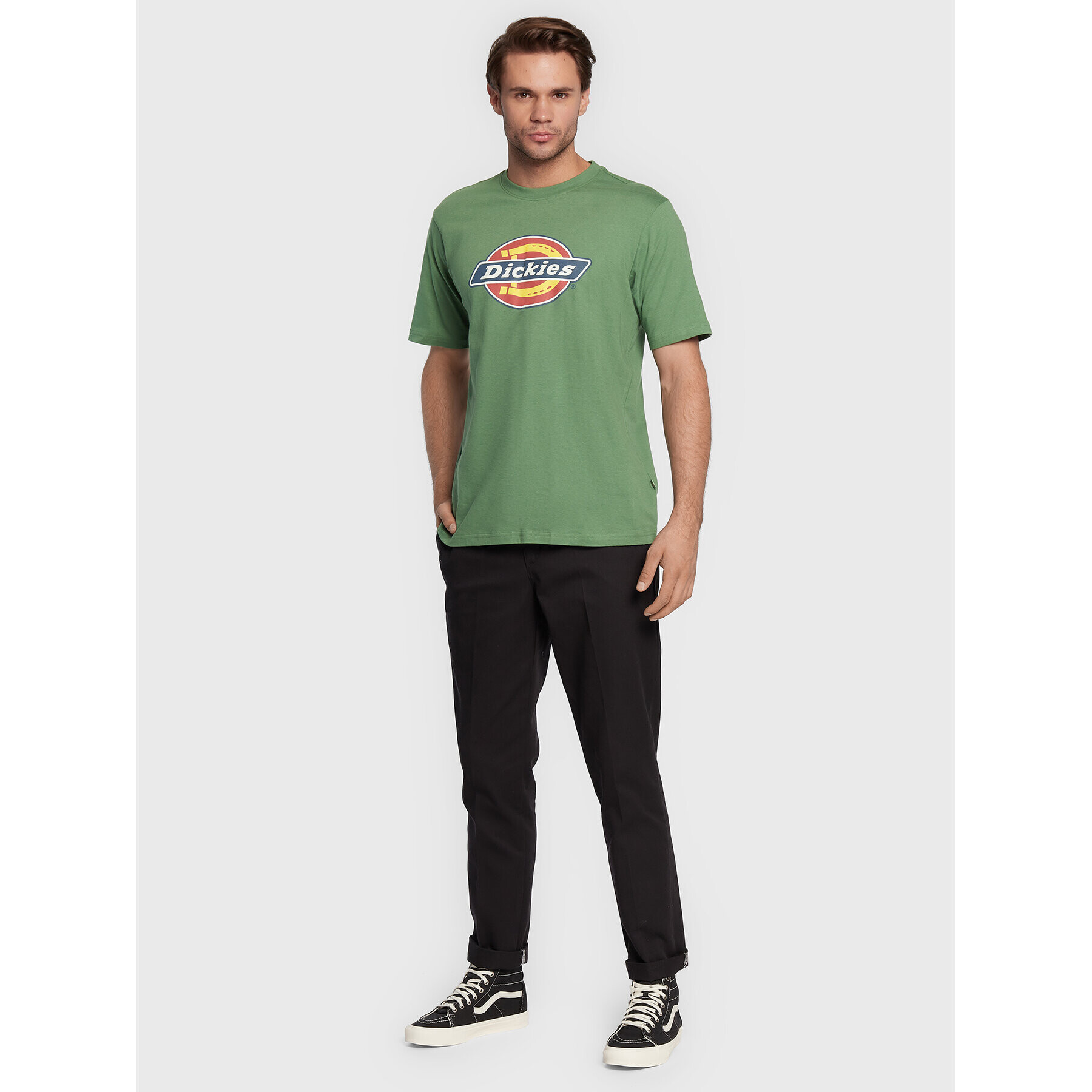 Dickies Majica Icon Logo DK0A4XC9C97 Zelena Regular Fit - Pepit.si