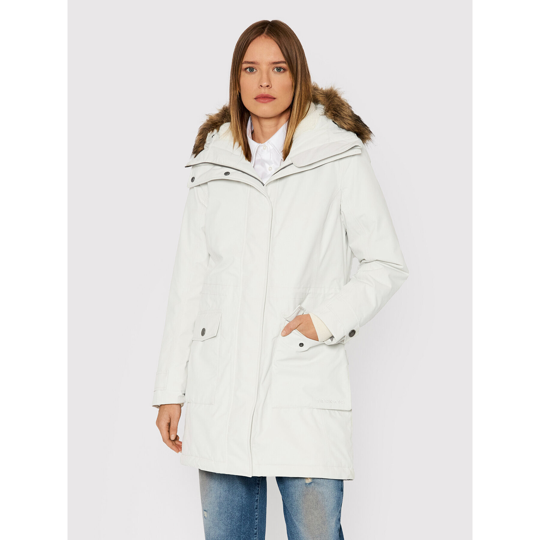 Didriksons Parka Ellen 503870 Bela Regular Fit - Pepit.si