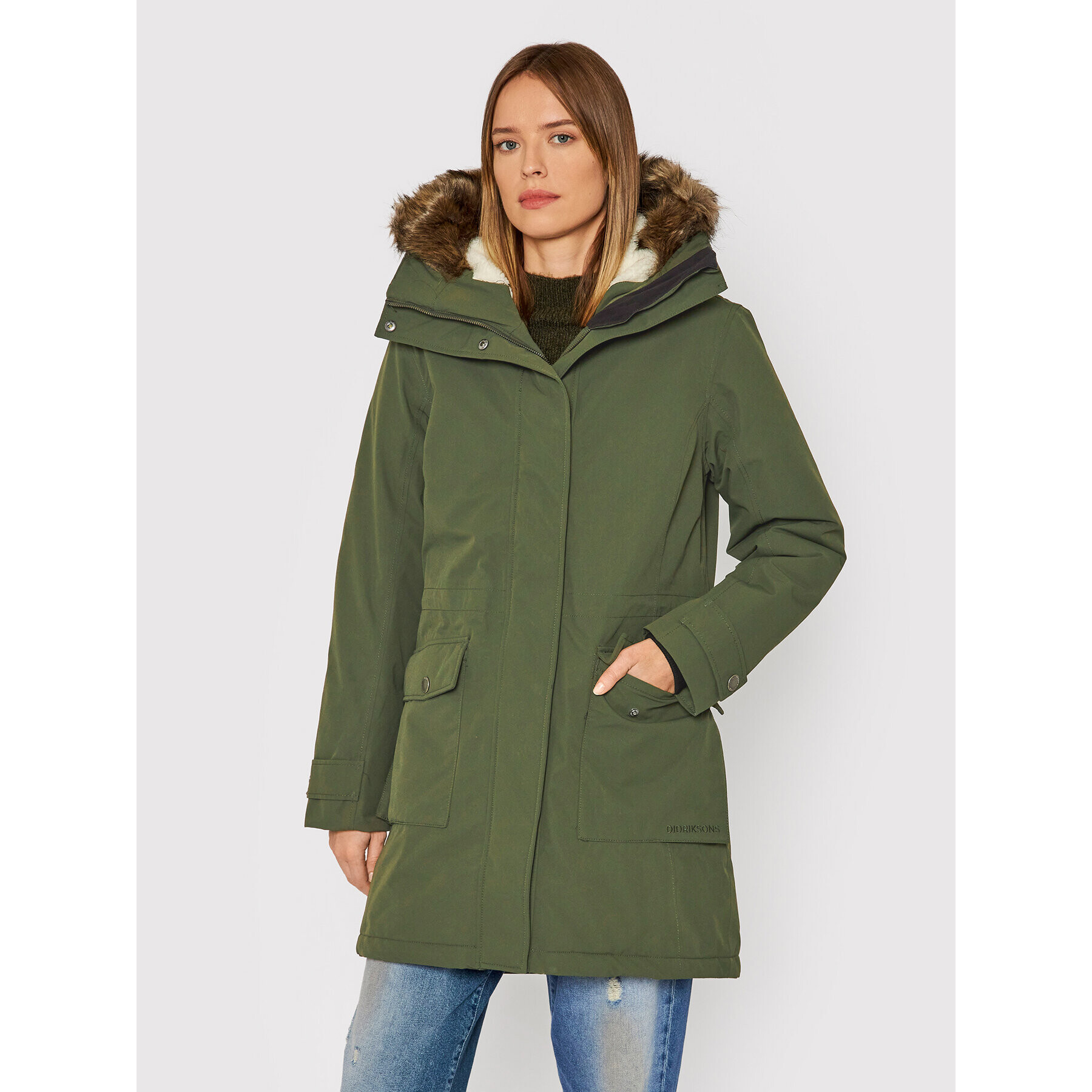 Didriksons Parka Ellen 503870 Zelena Regular Fit - Pepit.si