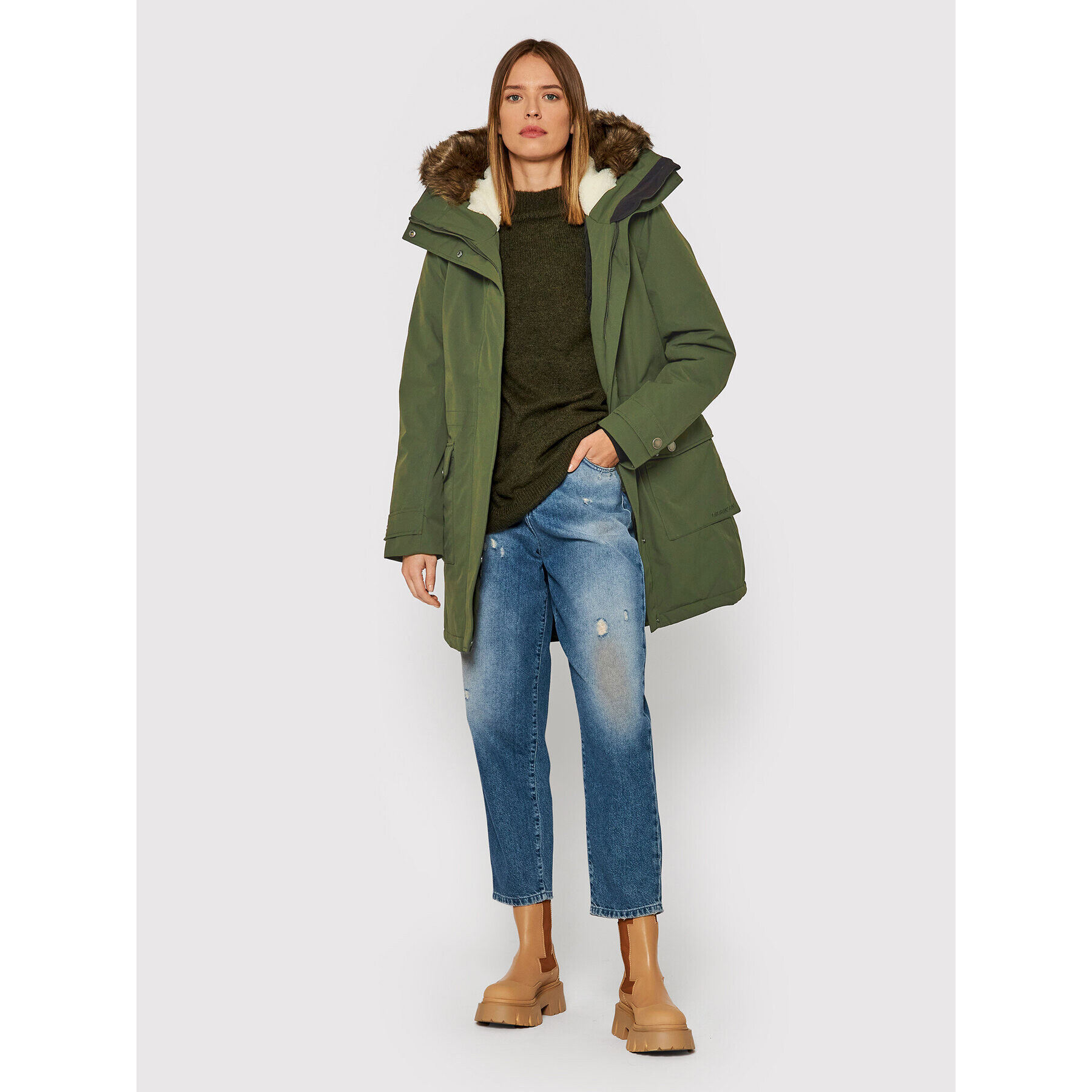 Didriksons Parka Ellen 503870 Zelena Regular Fit - Pepit.si