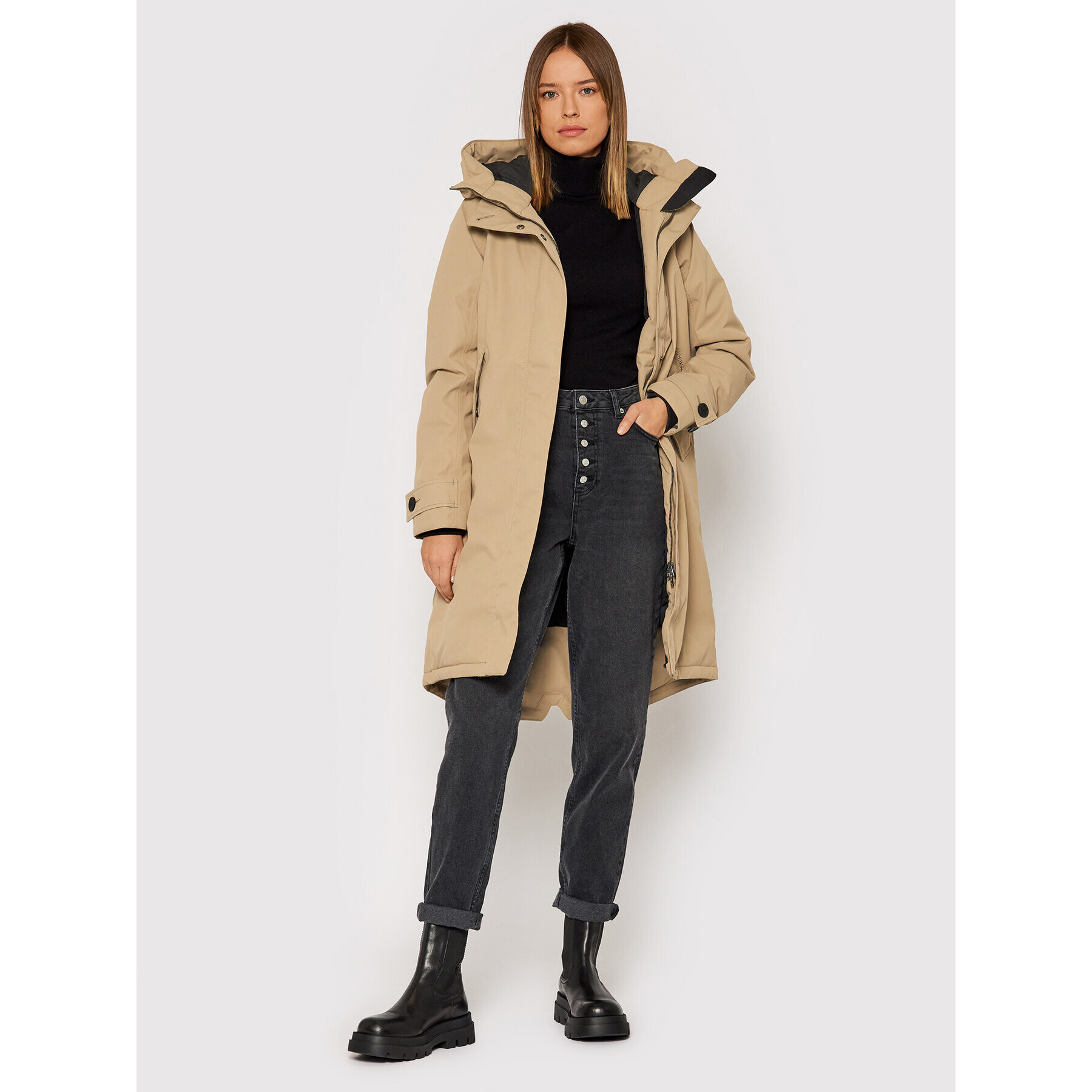 Didriksons Parka Luna 503907 Bež Regular Fit - Pepit.si